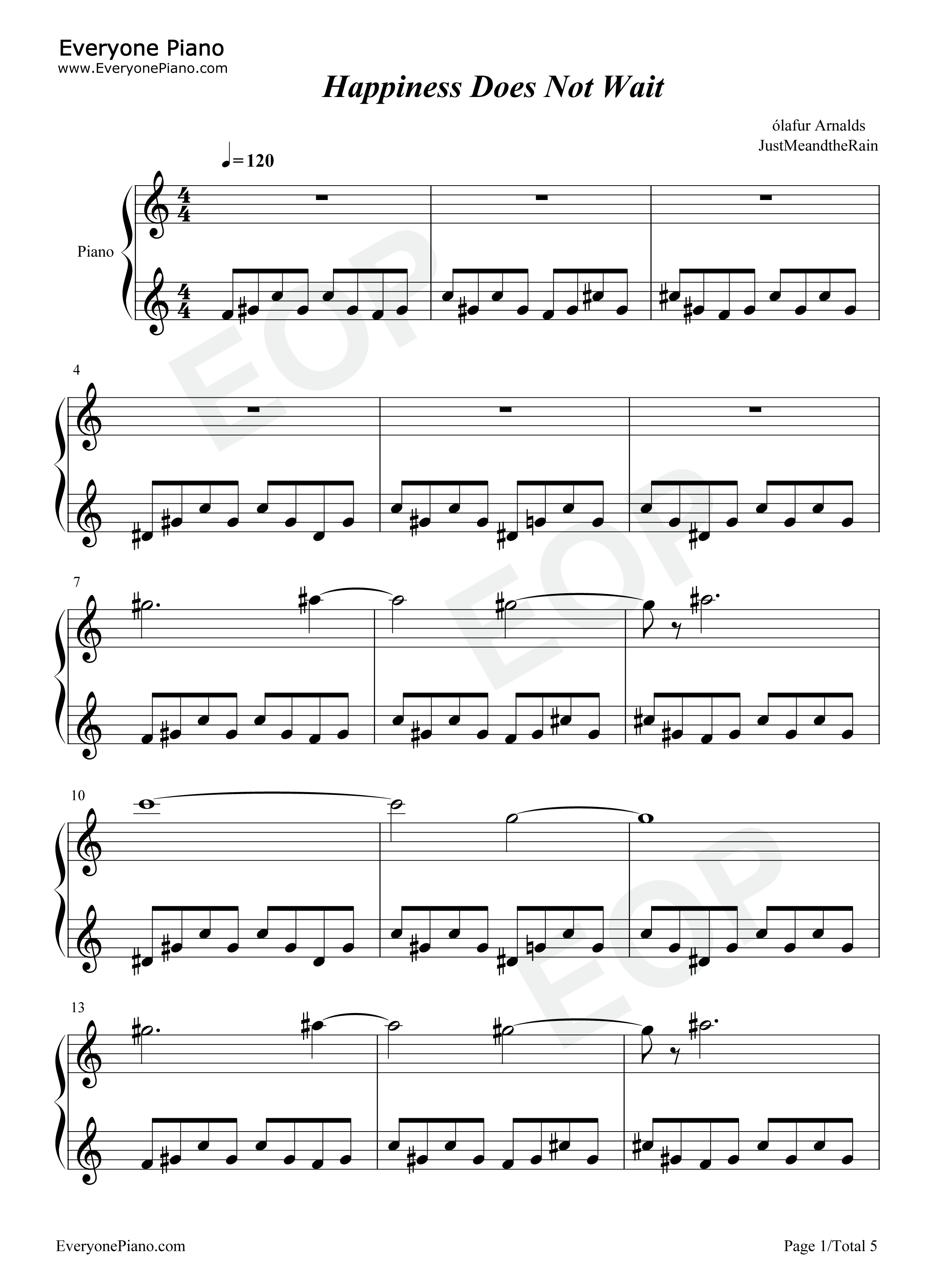 Happiness Does Not Wait钢琴谱-Ólafur Arnalds1