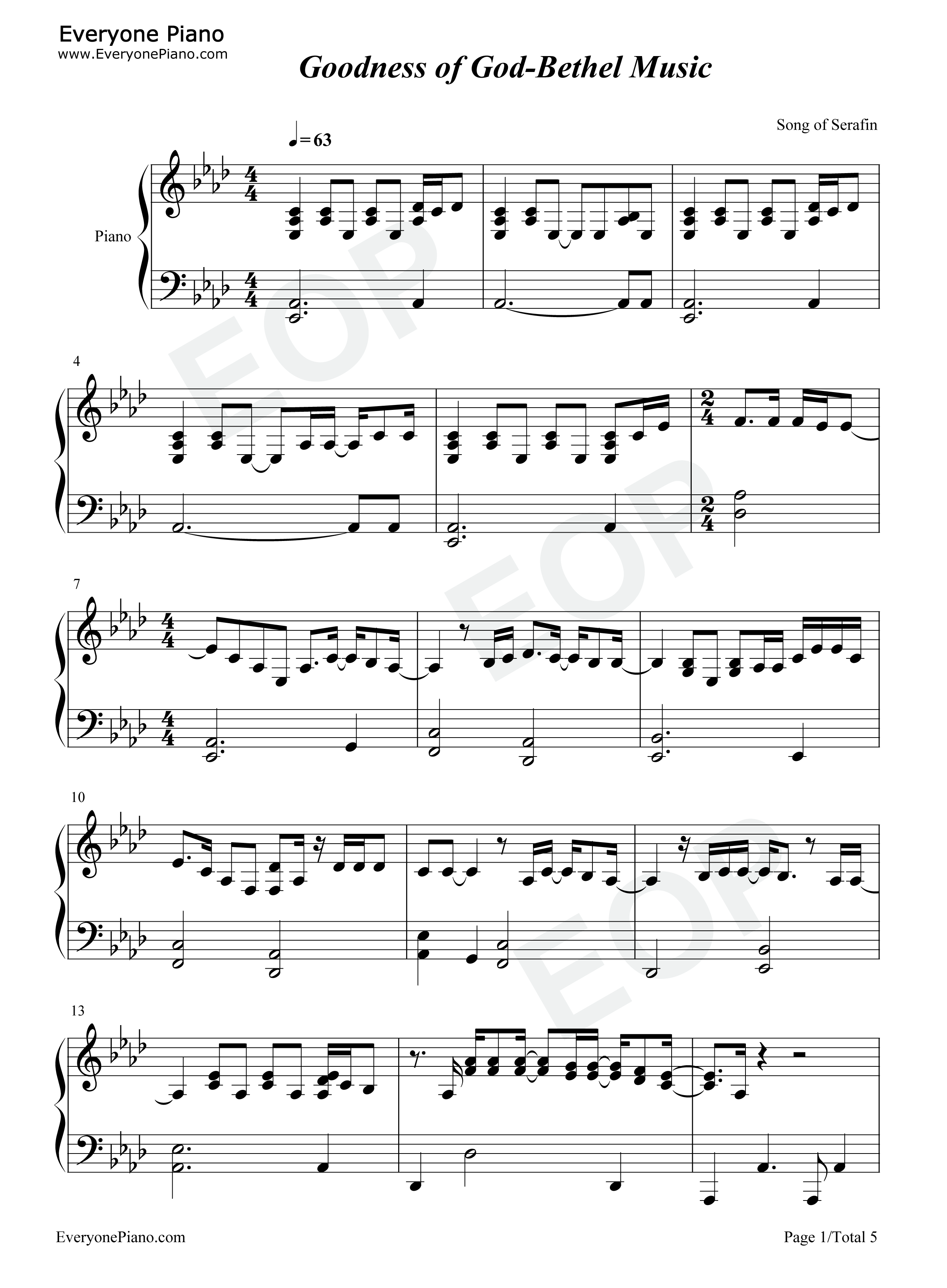 Goodness of God钢琴谱-Bethel Music Jenn Johnson1