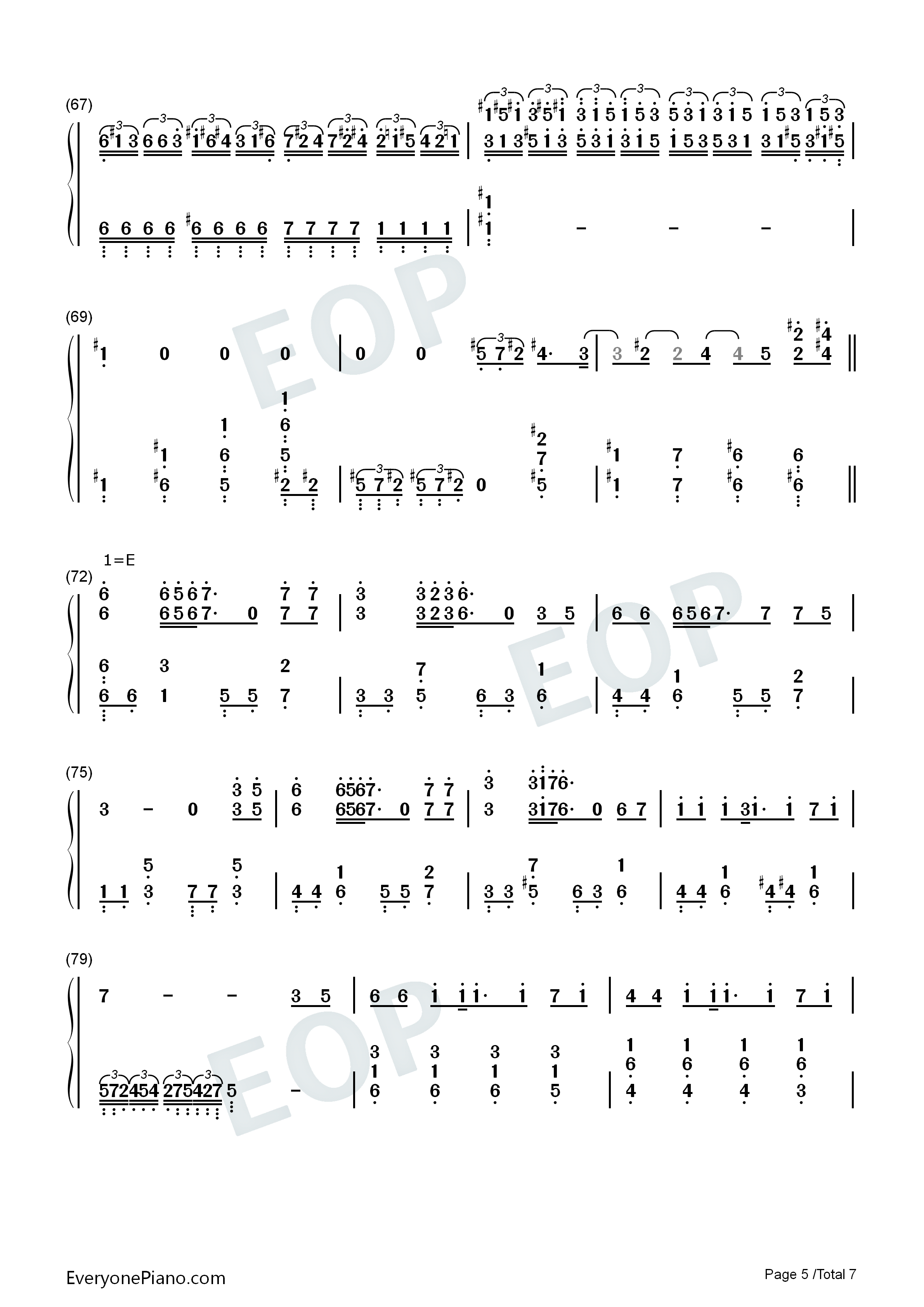 失乐园-世界名曲双手简谱预览5