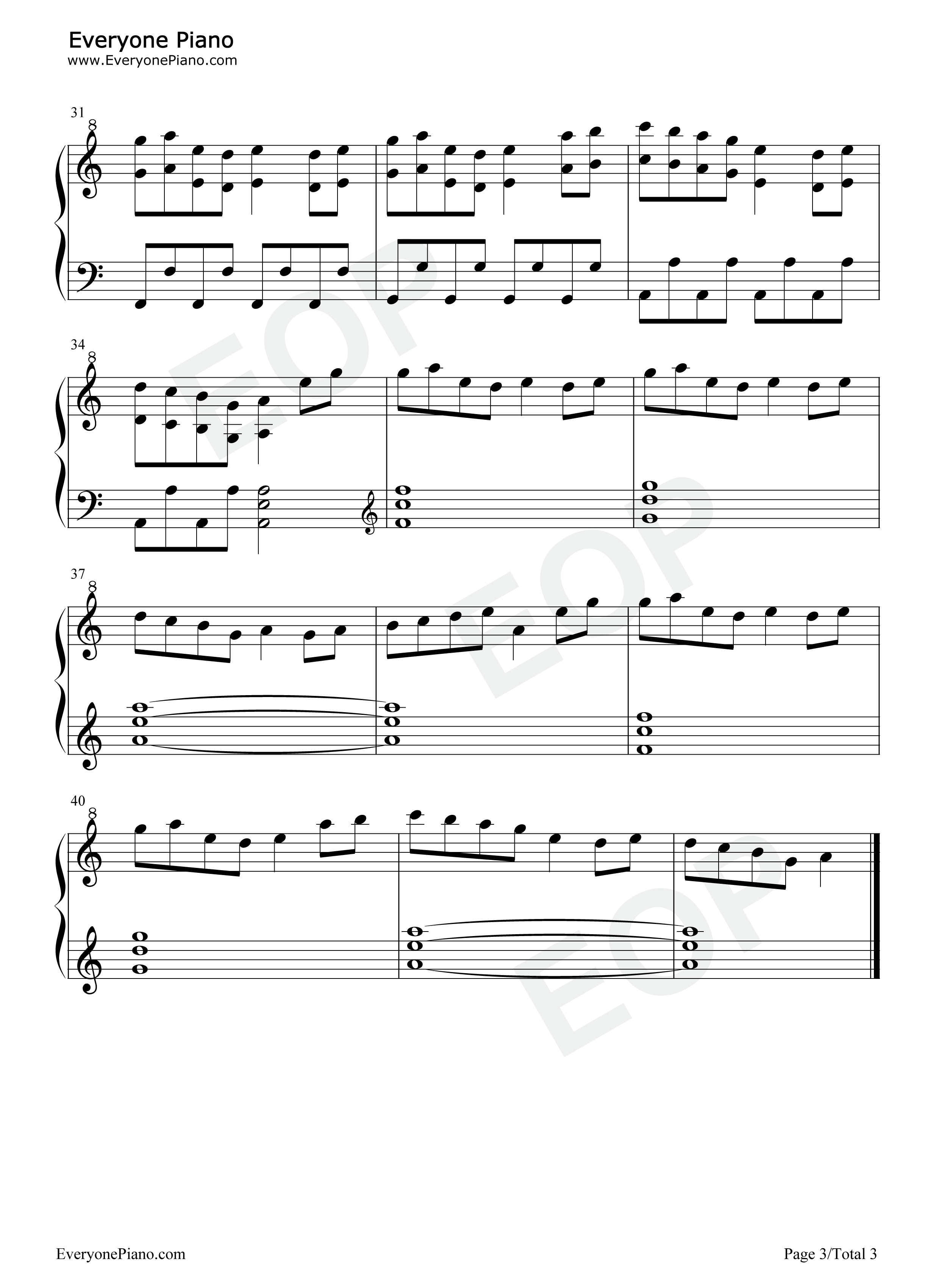 Bad Apple钢琴谱-ZUN
