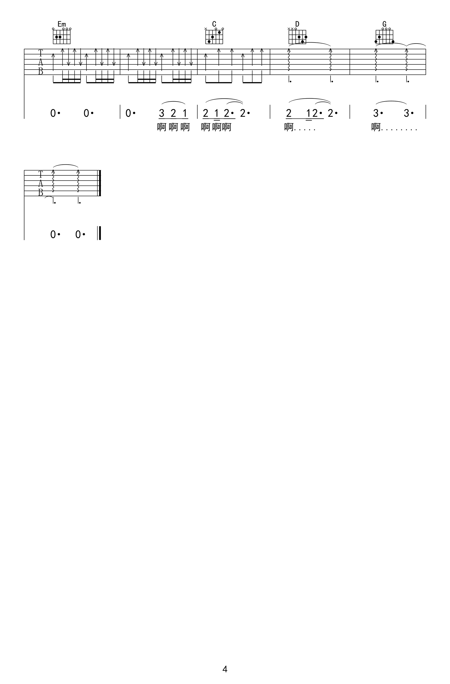 美丽新世界吉他谱_伍佰_G调弹唱谱_高清完整版