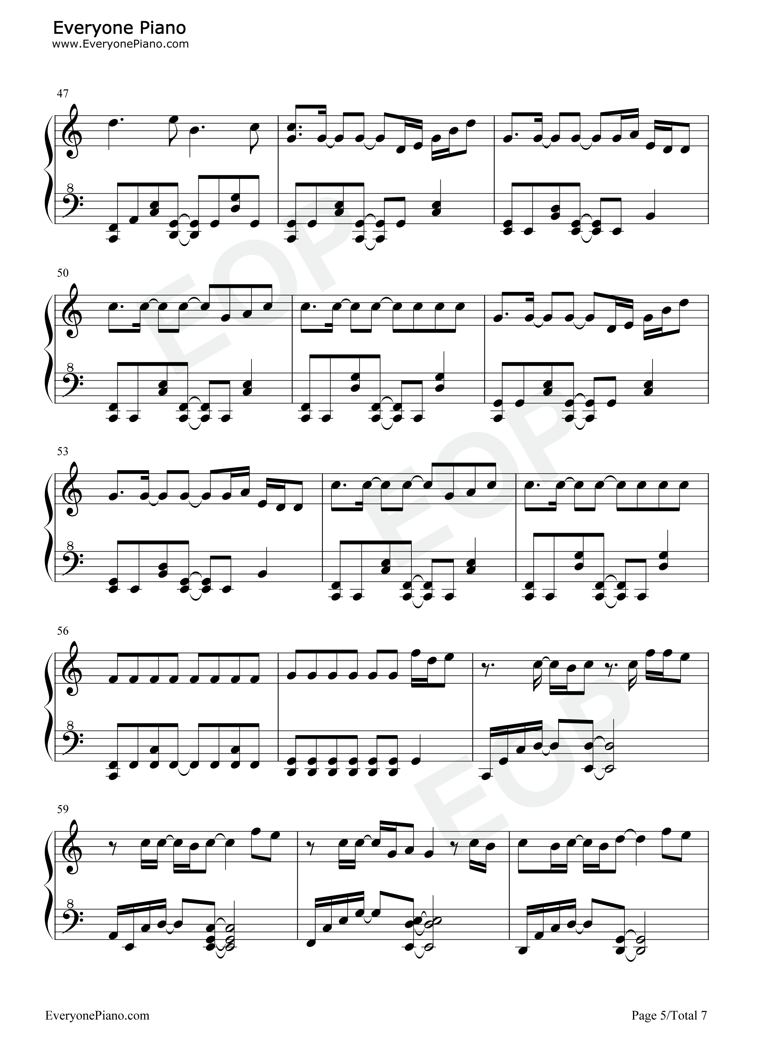 单相思钢琴谱-Aimer5