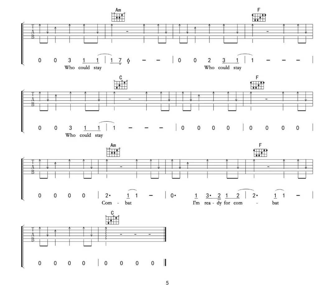 The Archer吉他谱_Taylor Swift_C调扫弦版5