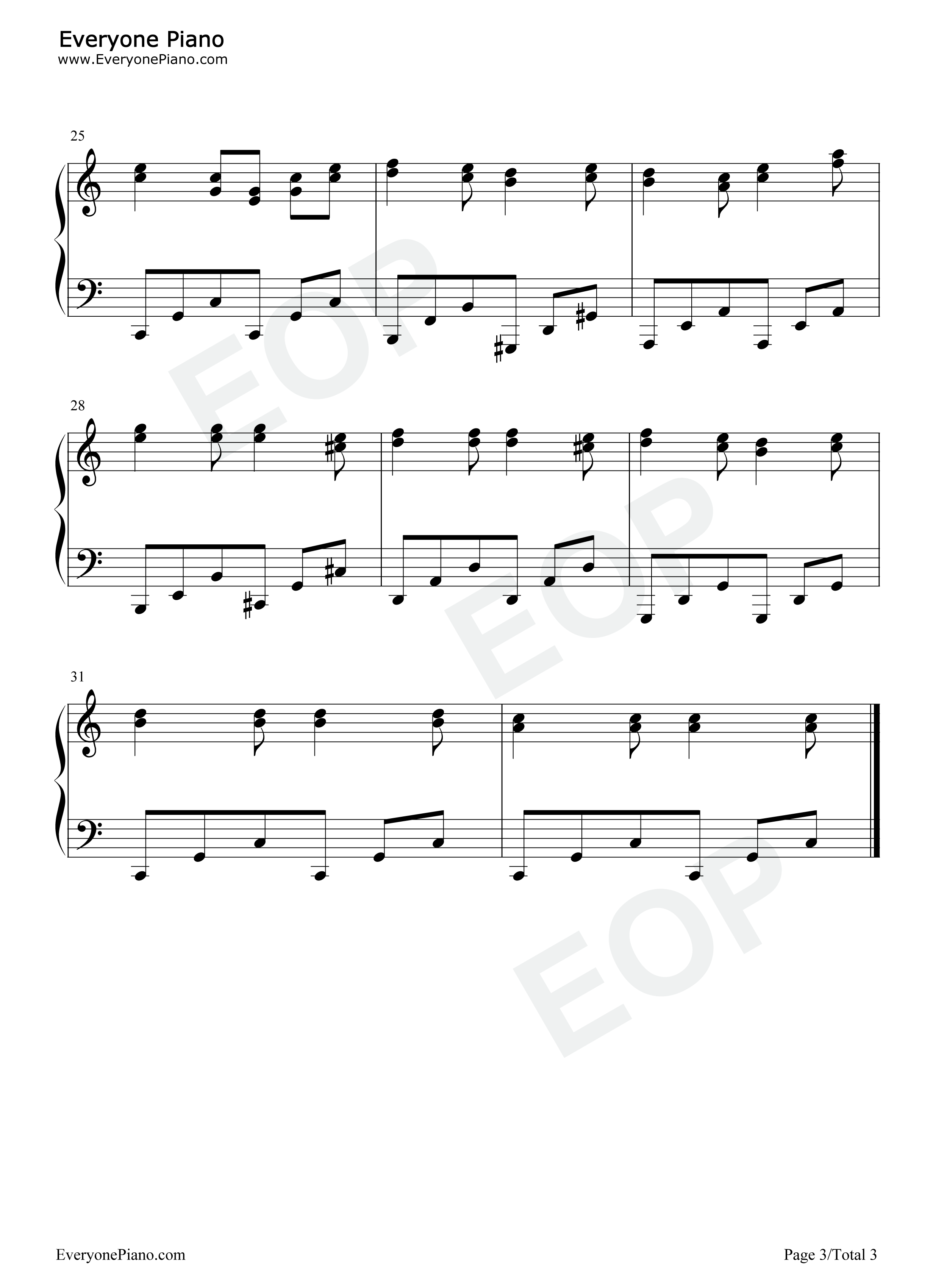 FC漂浮枪手暂停BGM钢琴谱-ASCII3