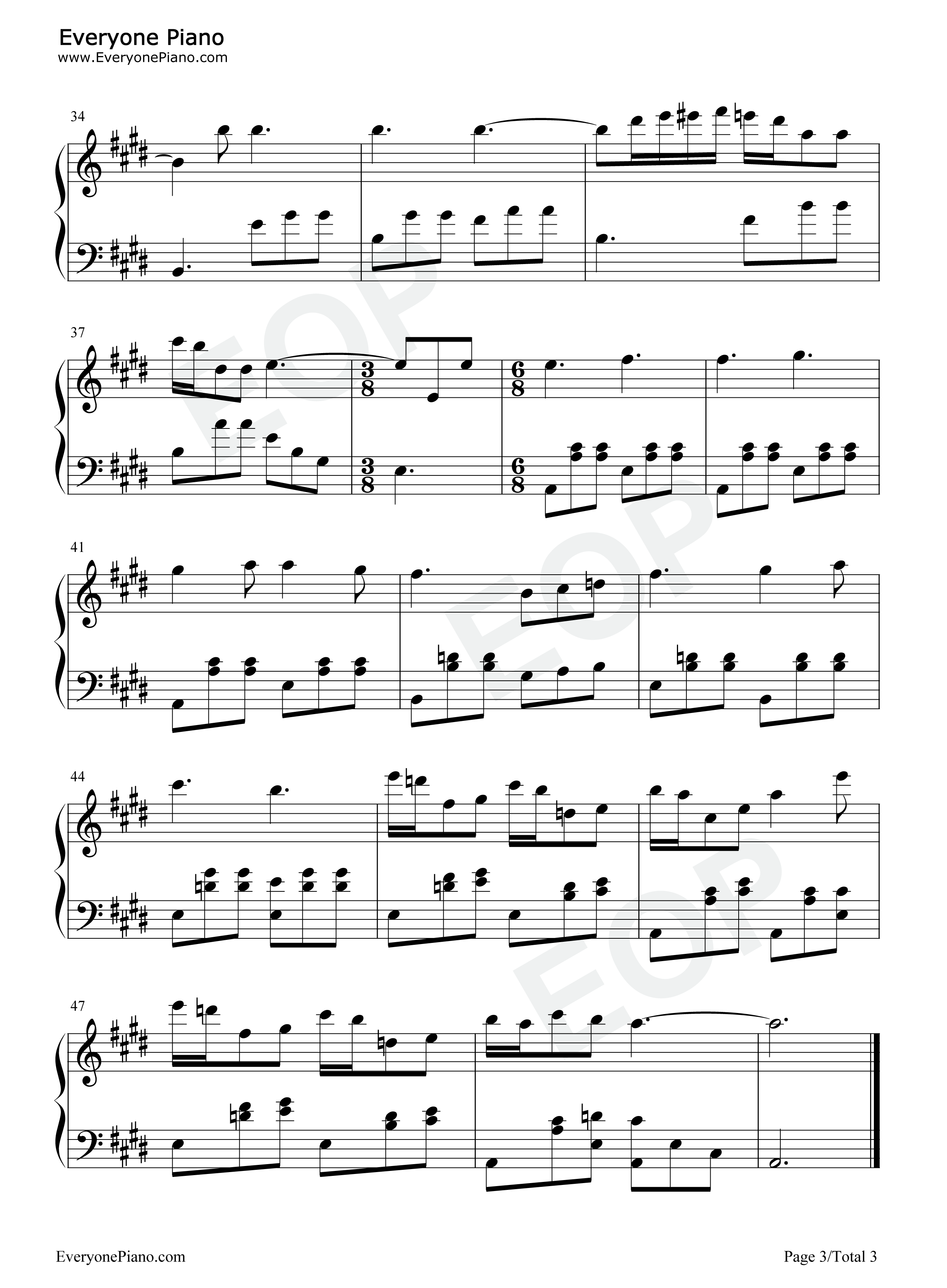 Gran Vals钢琴谱-Francisco Tárrega3