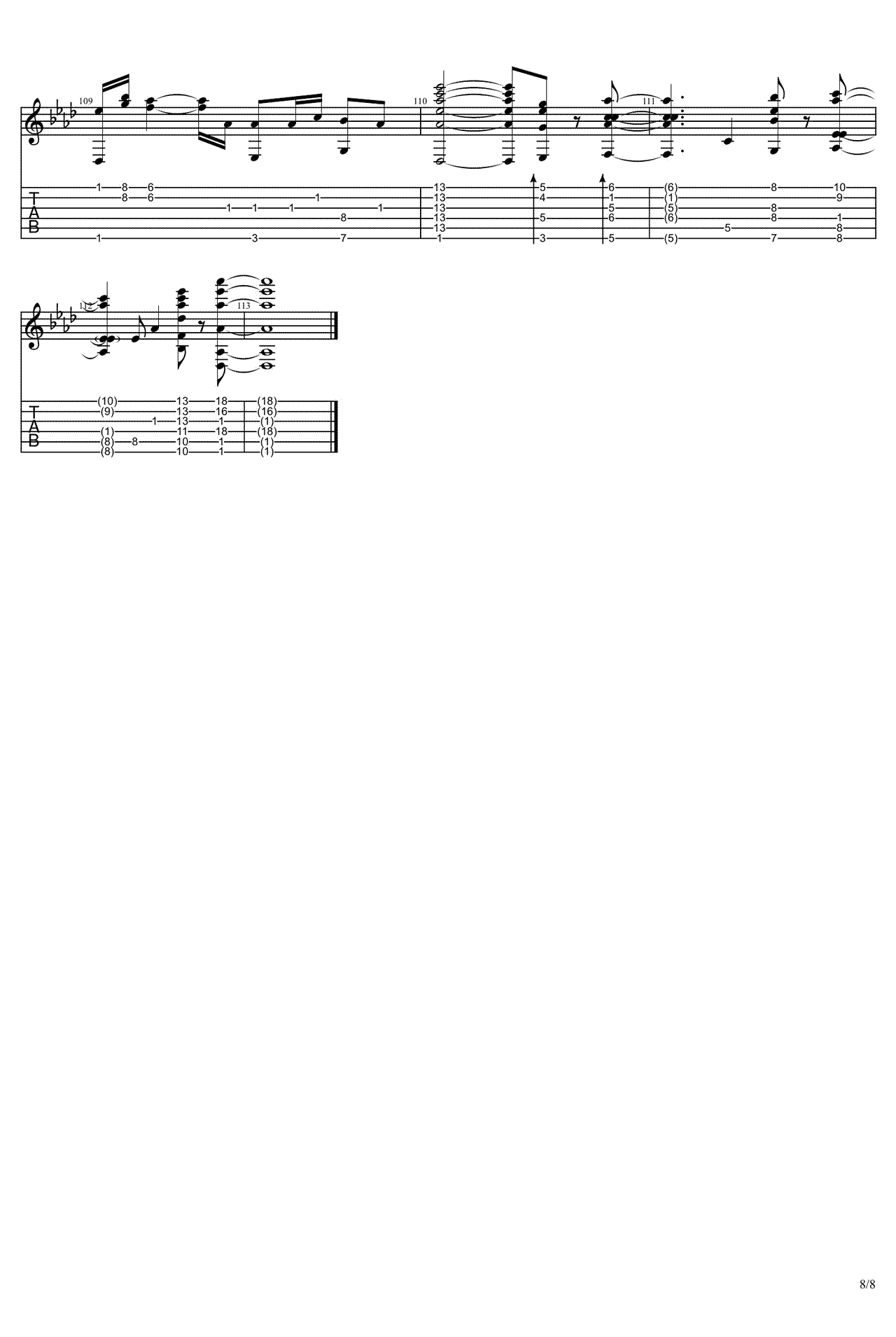 没什么大不了指弹谱_RADWIMPS_高清独奏谱_指弹六线谱