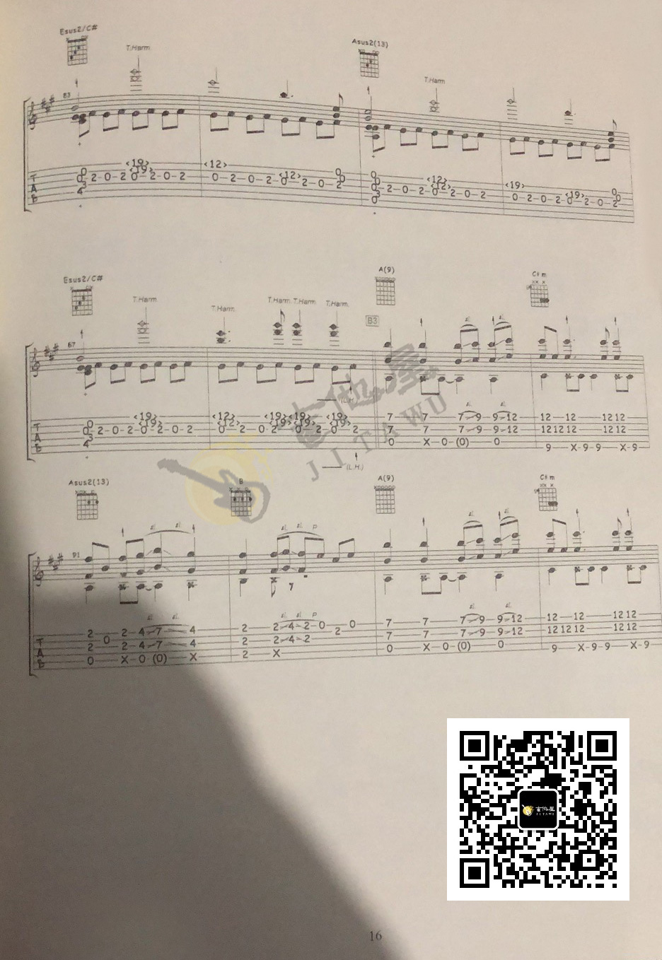 重阳指弹吉他谱_陈亮_高清独奏谱_吉他指弹六线谱