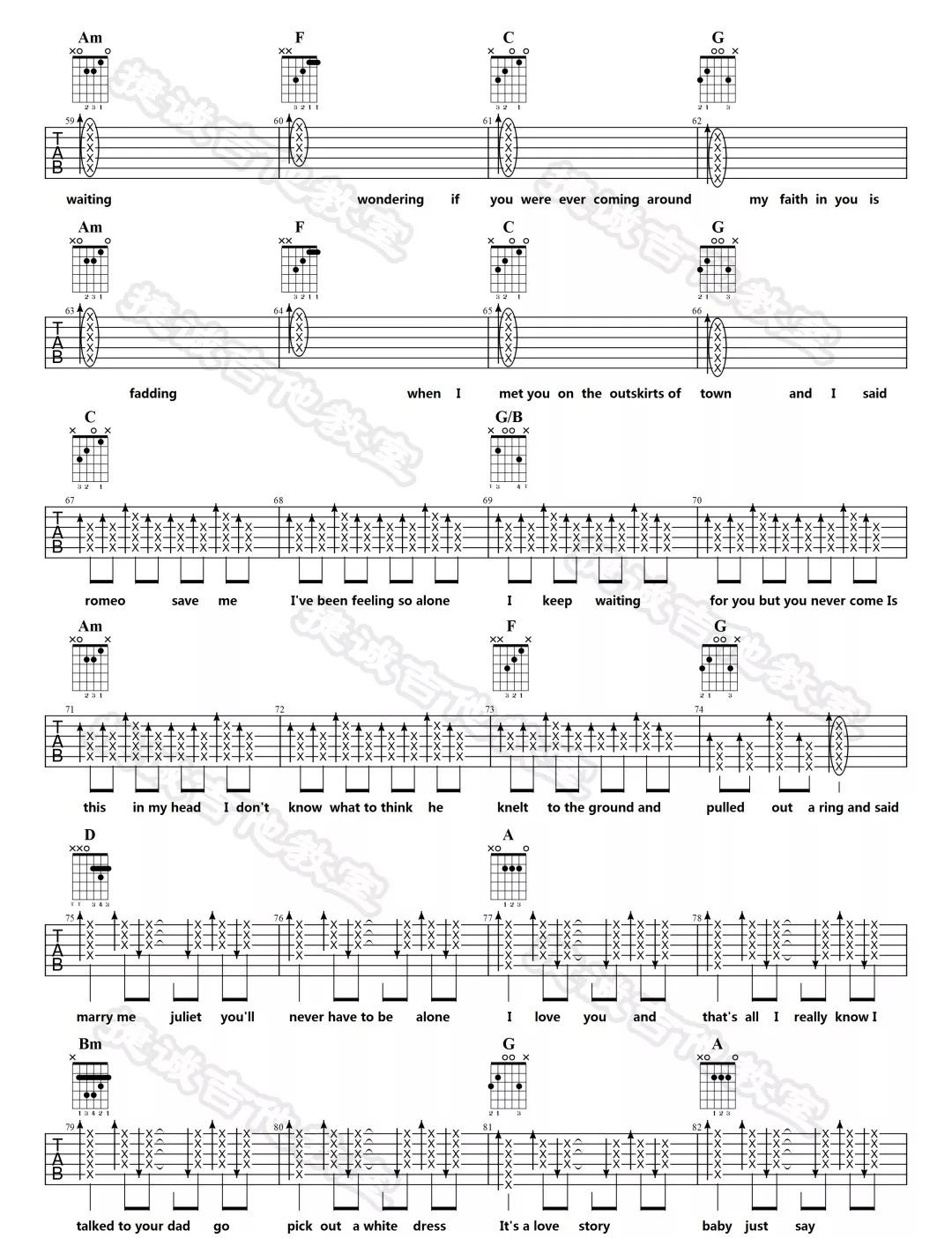 Love Story吉他谱_Taylor Swift_C调六线谱_高清弹唱谱4