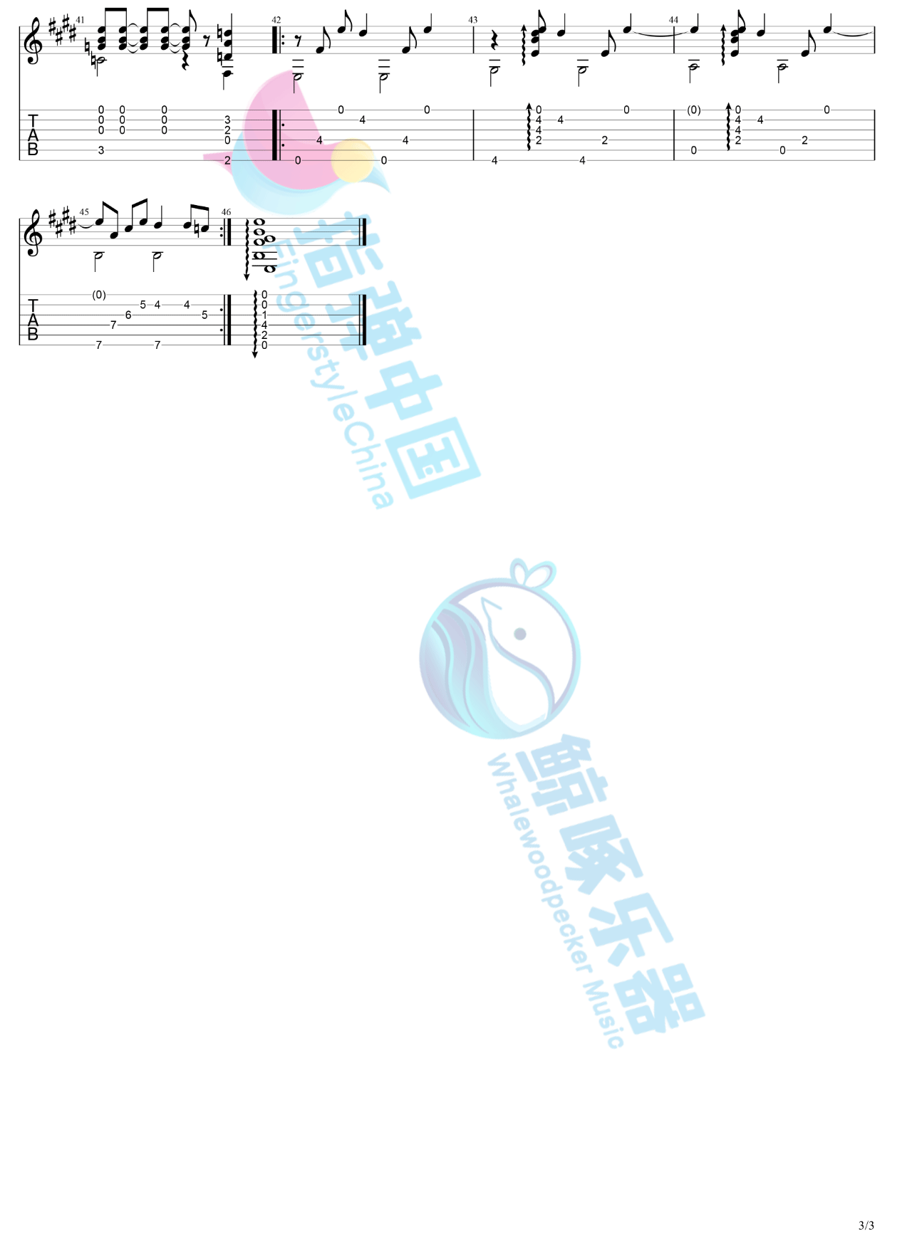 Promise指弹谱_Michael Fix_高清独奏谱_吉他指弹六线谱