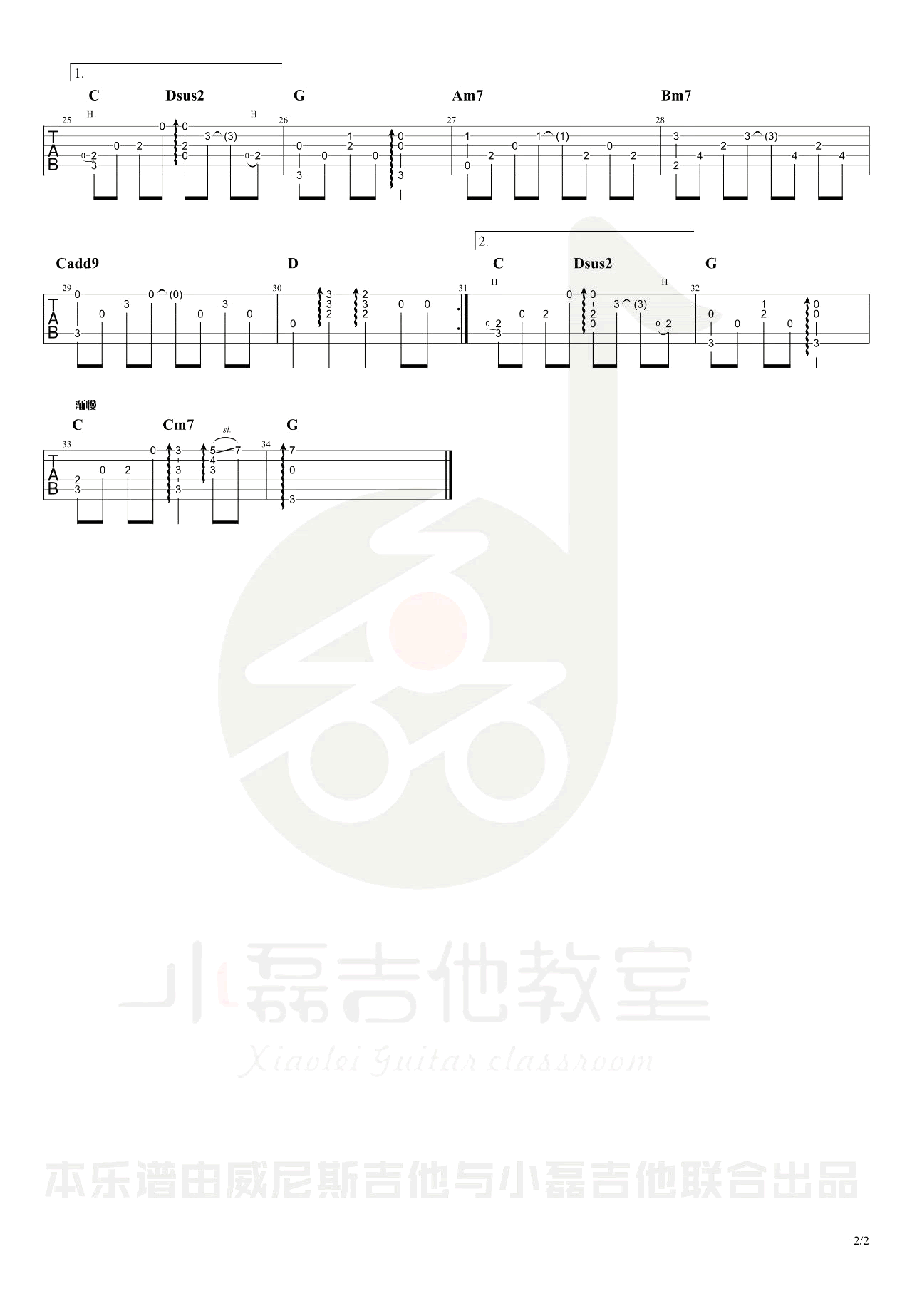 昨夜小楼又东风指弹谱_费玉清_高清独奏谱_吉他指弹六线谱