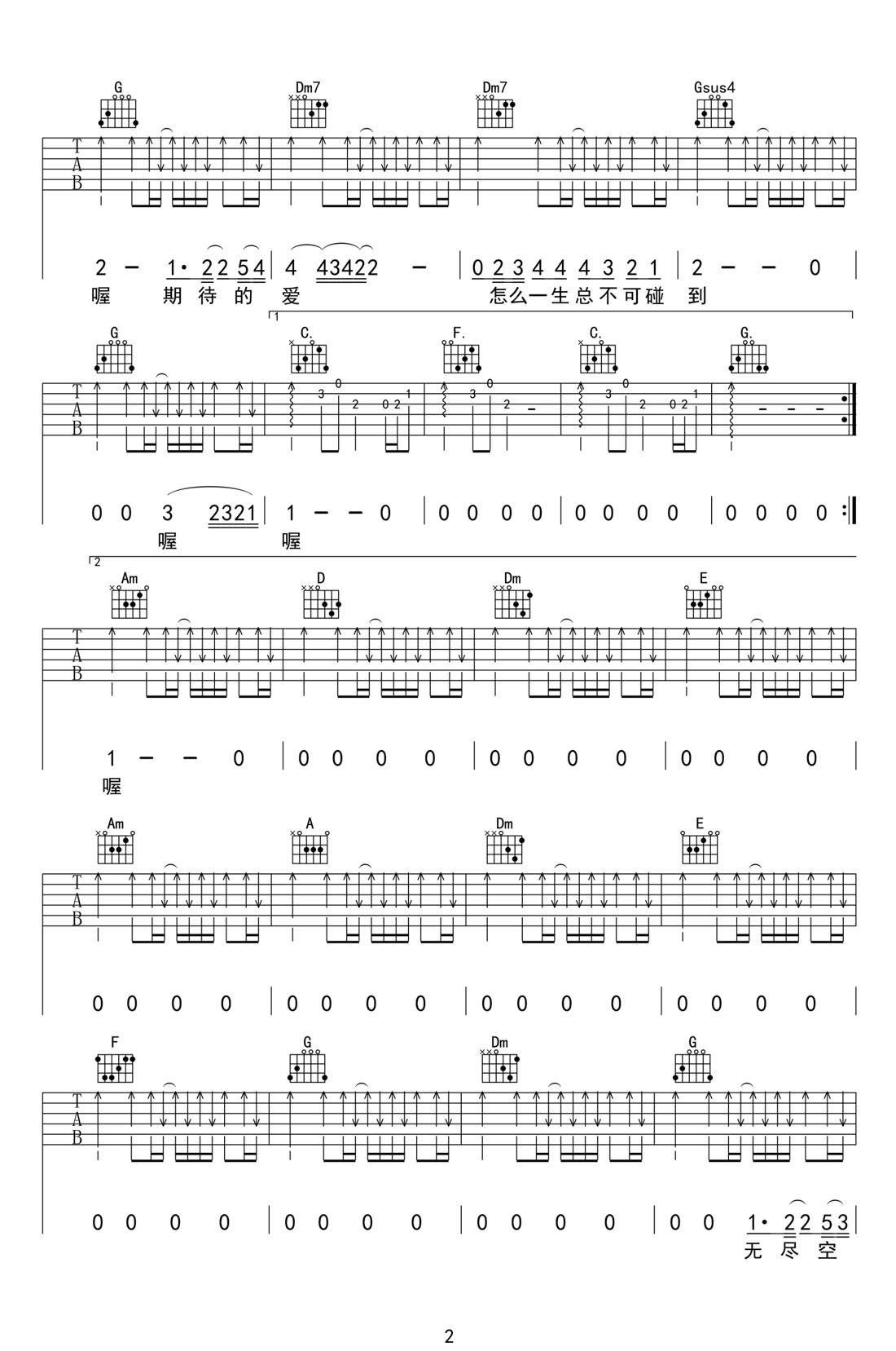 无尽空虚吉他谱2-Beyond