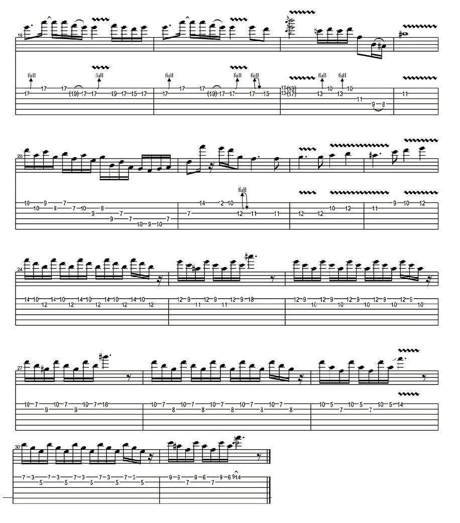 加州旅馆solo指弹谱 原调六线谱