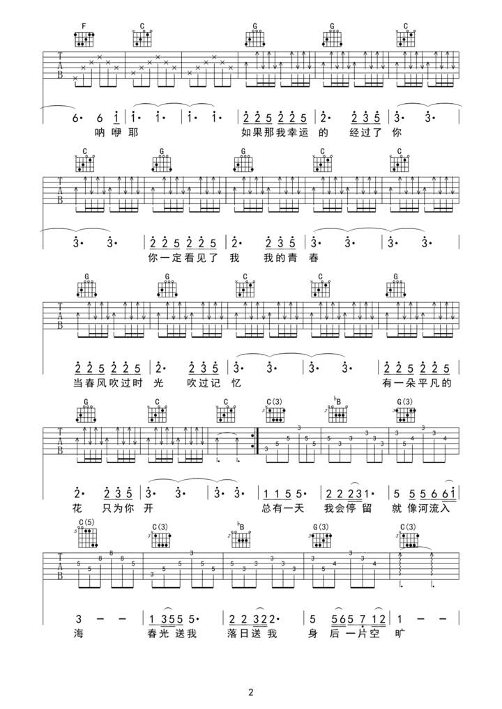 在路上吉他谱-2