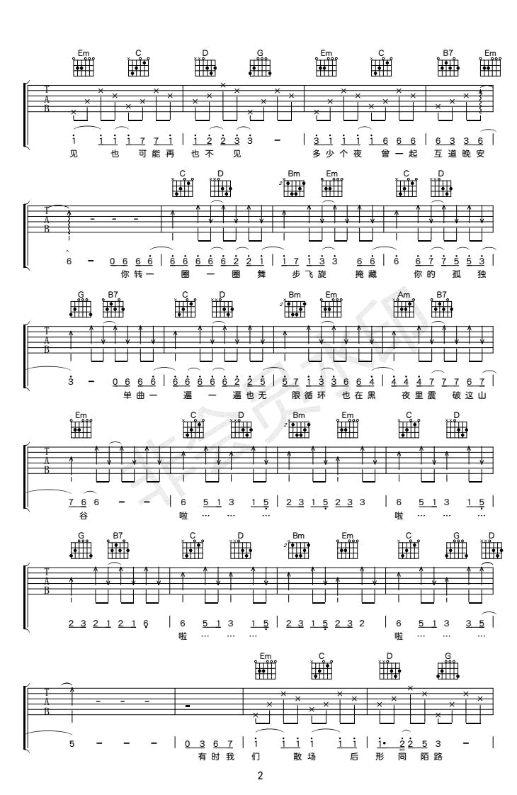 孤独诊所吉他谱1-徐大乐