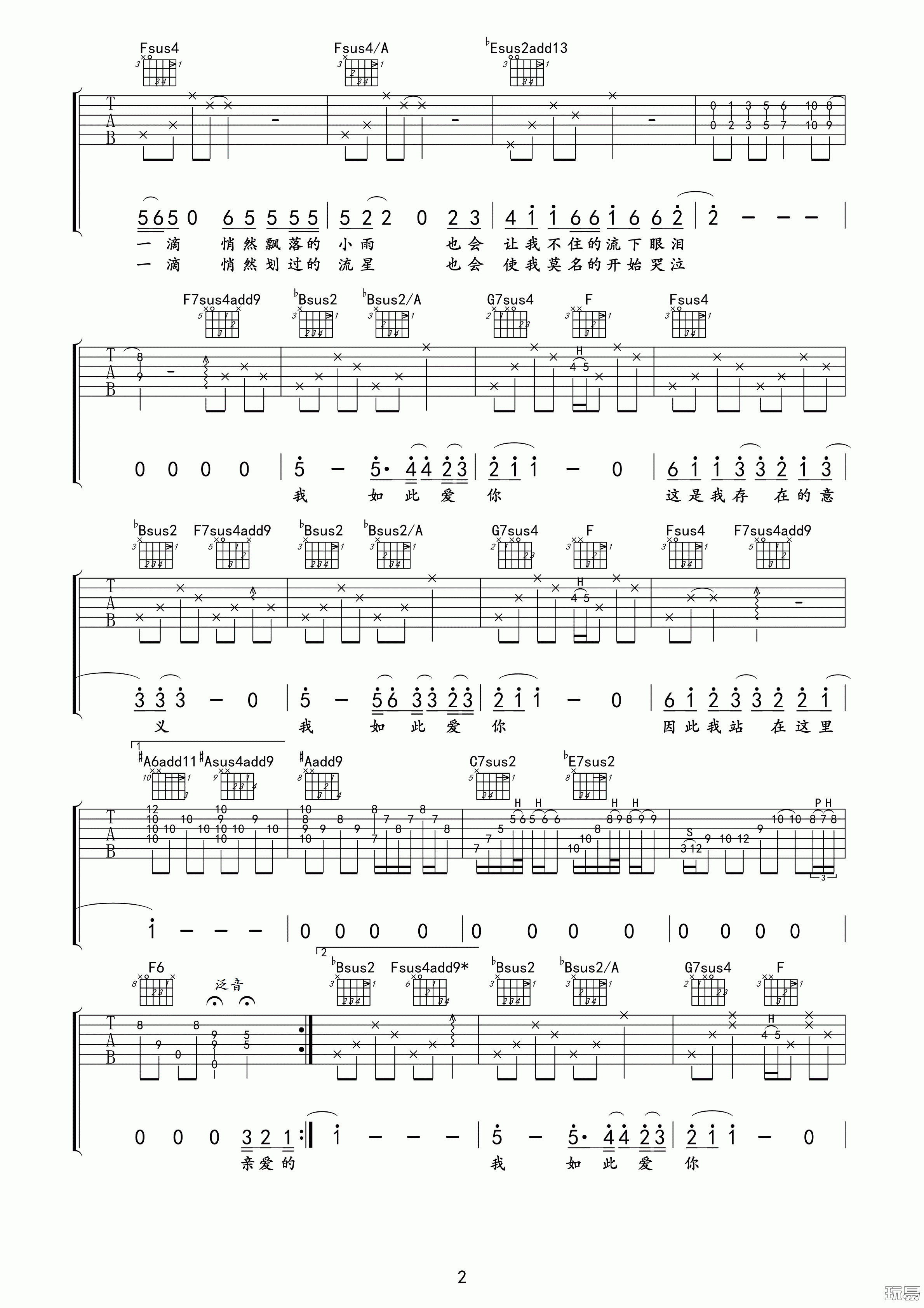 我如此爱你吉他谱-2