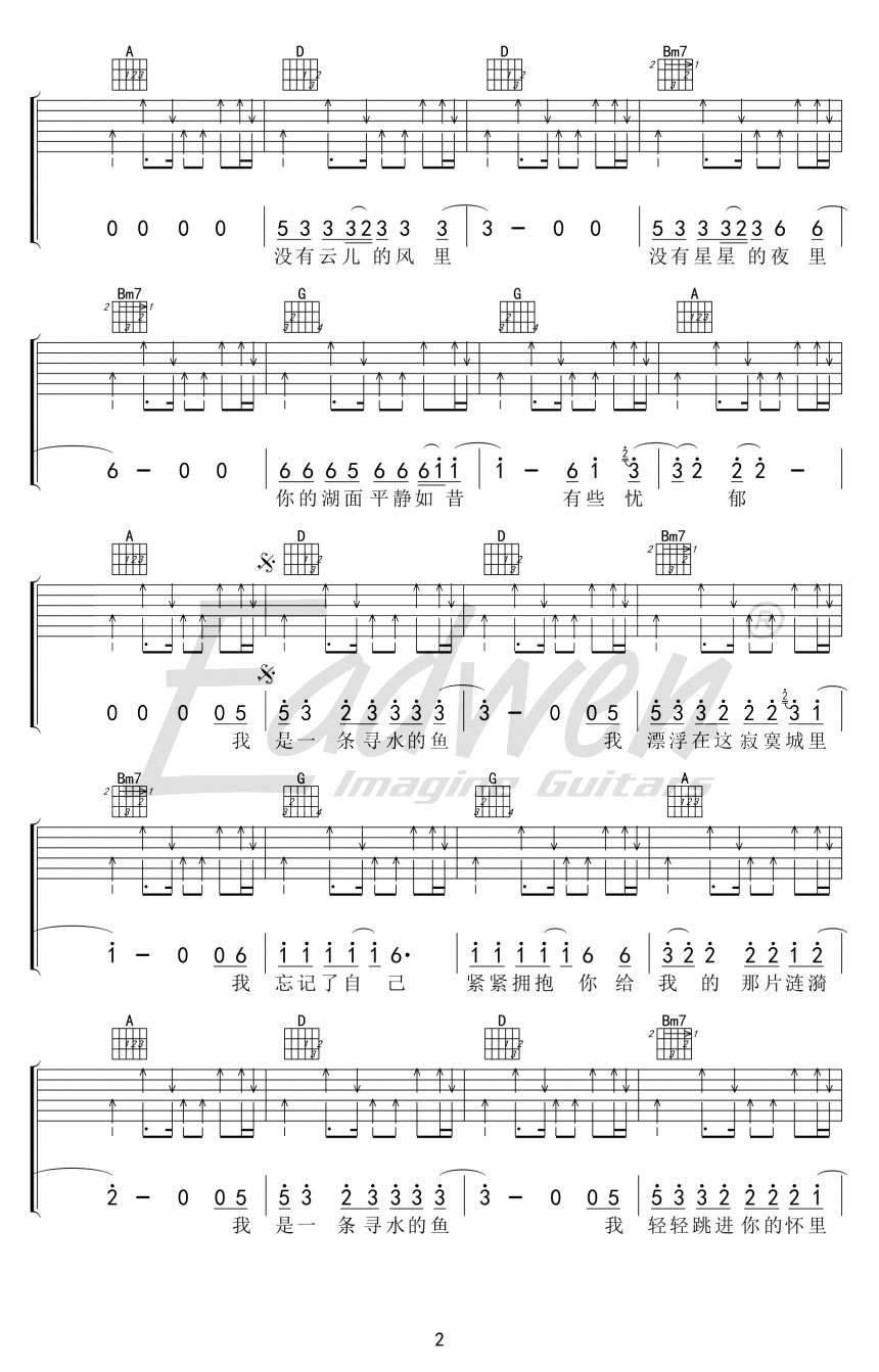寻水的鱼吉他谱2-许飞