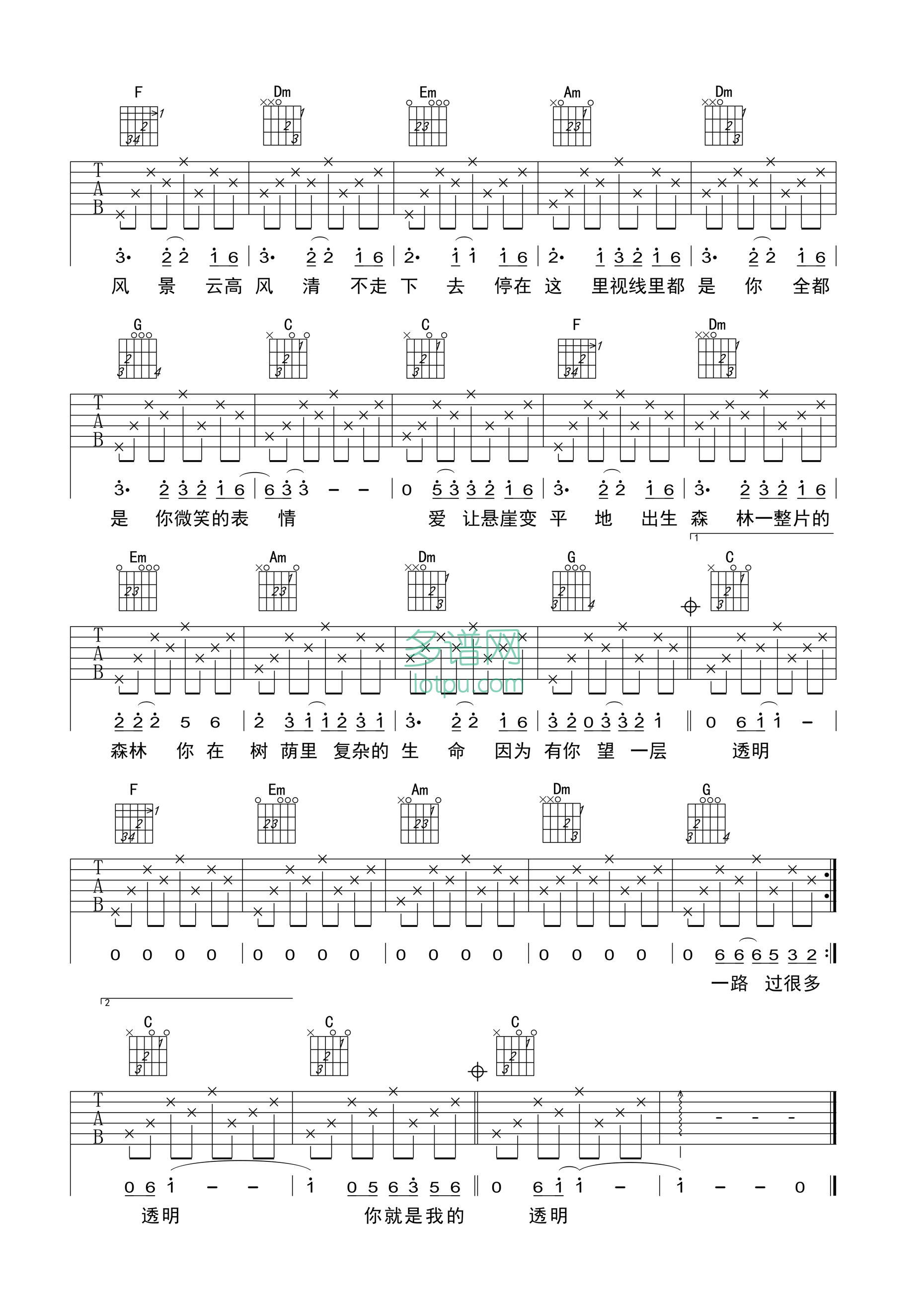 你是我的风景吉他谱-2