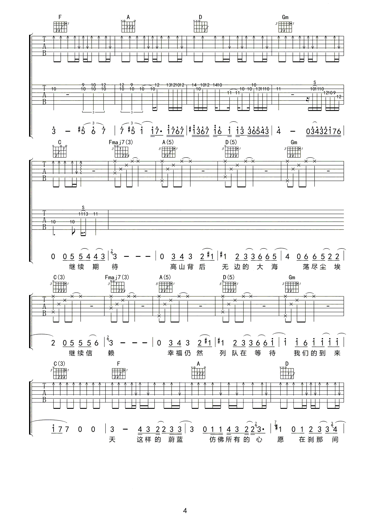 魔幻蓝天吉他谱4-超载乐队