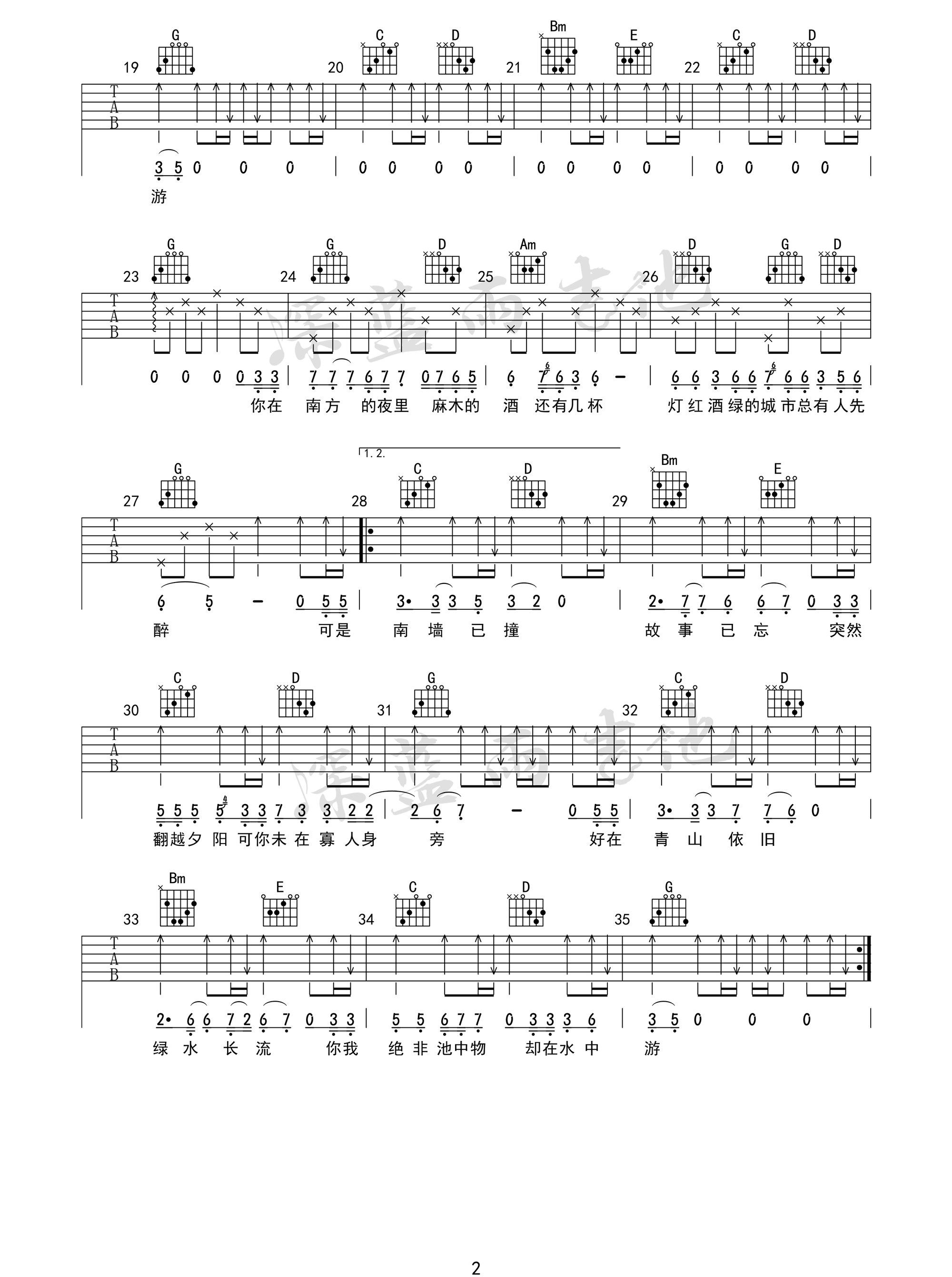 南墙已撞故事已忘吉他谱2-林启得