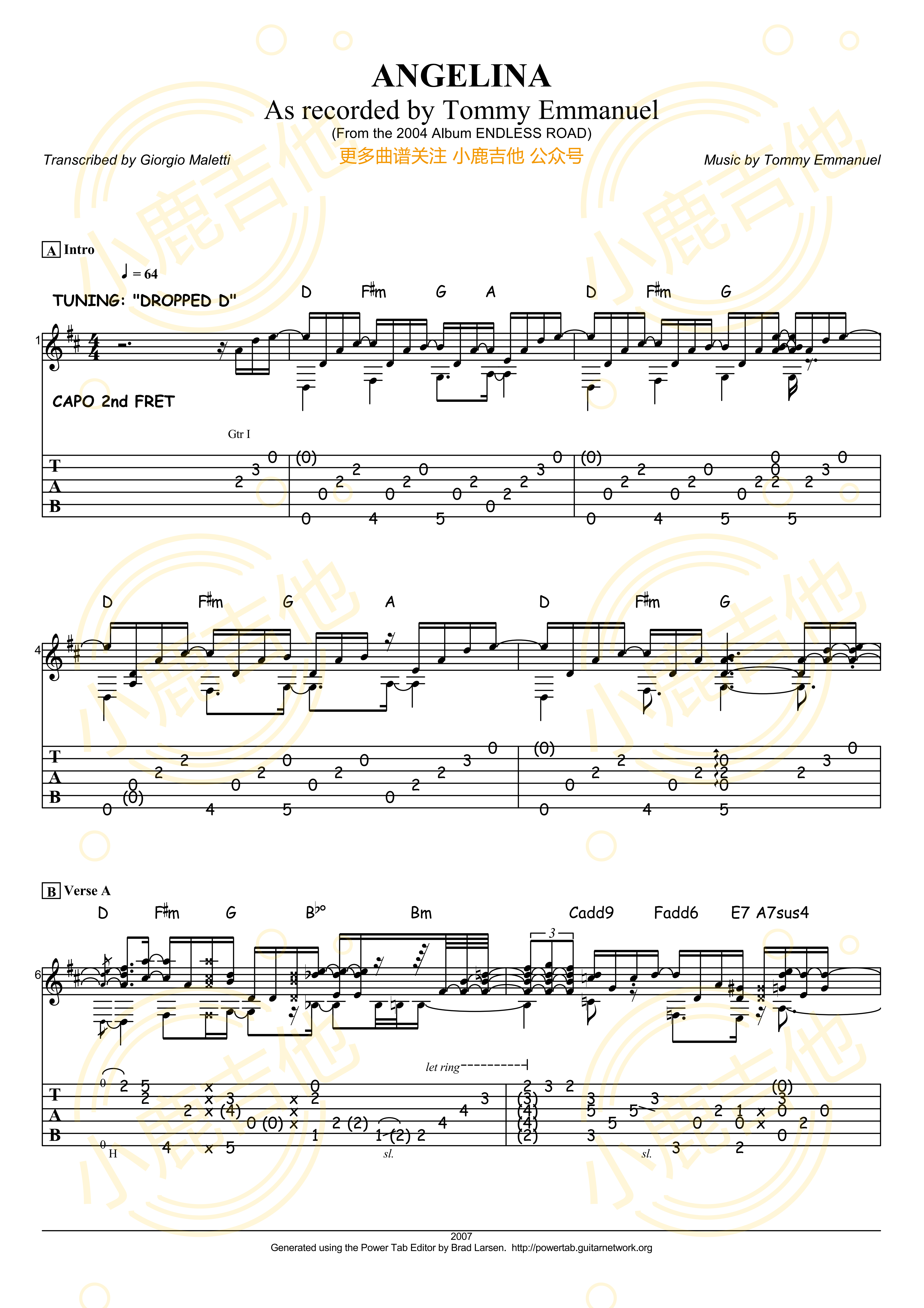 Angelina吉他谱-1