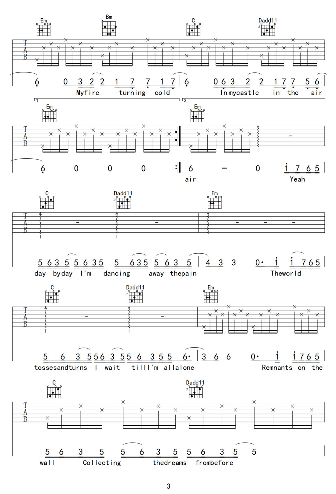 Castle-In-The-Air吉他谱3-林俊杰