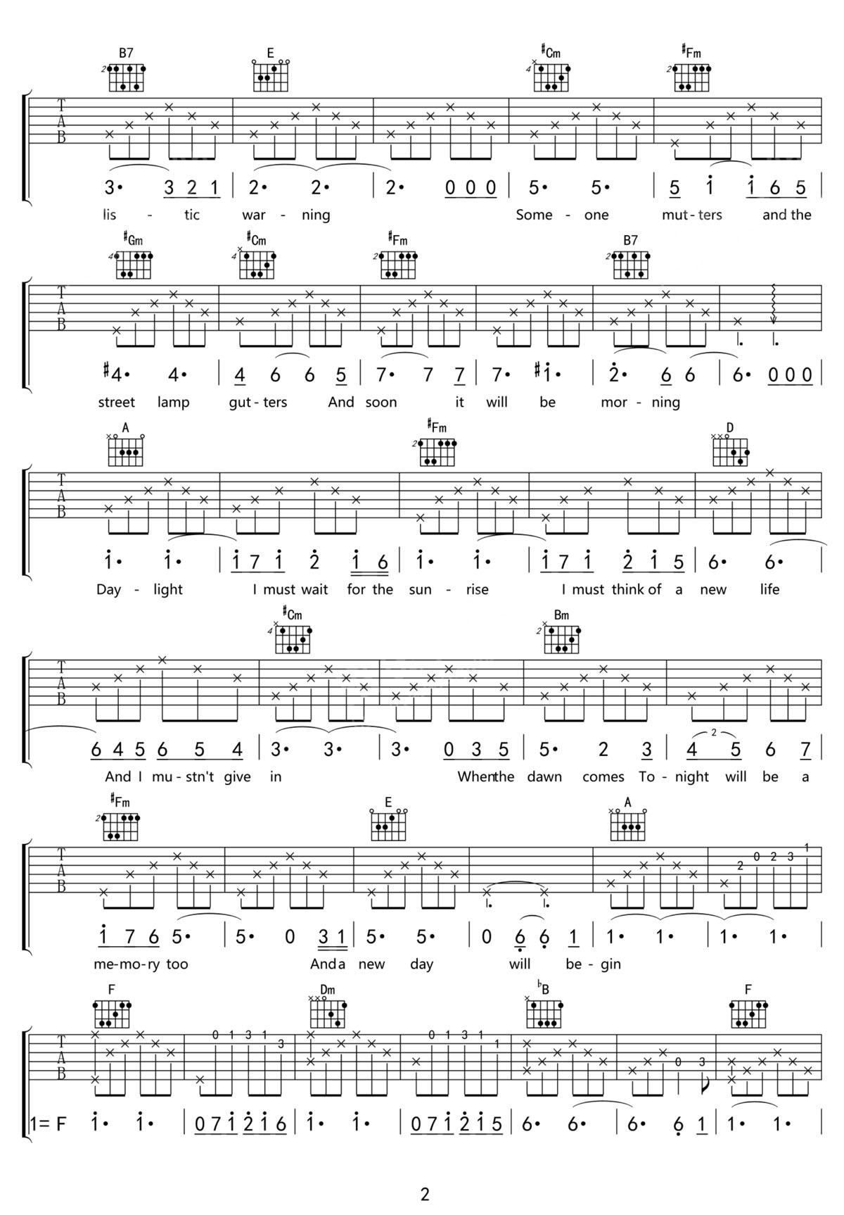 Memory吉他谱2-周深