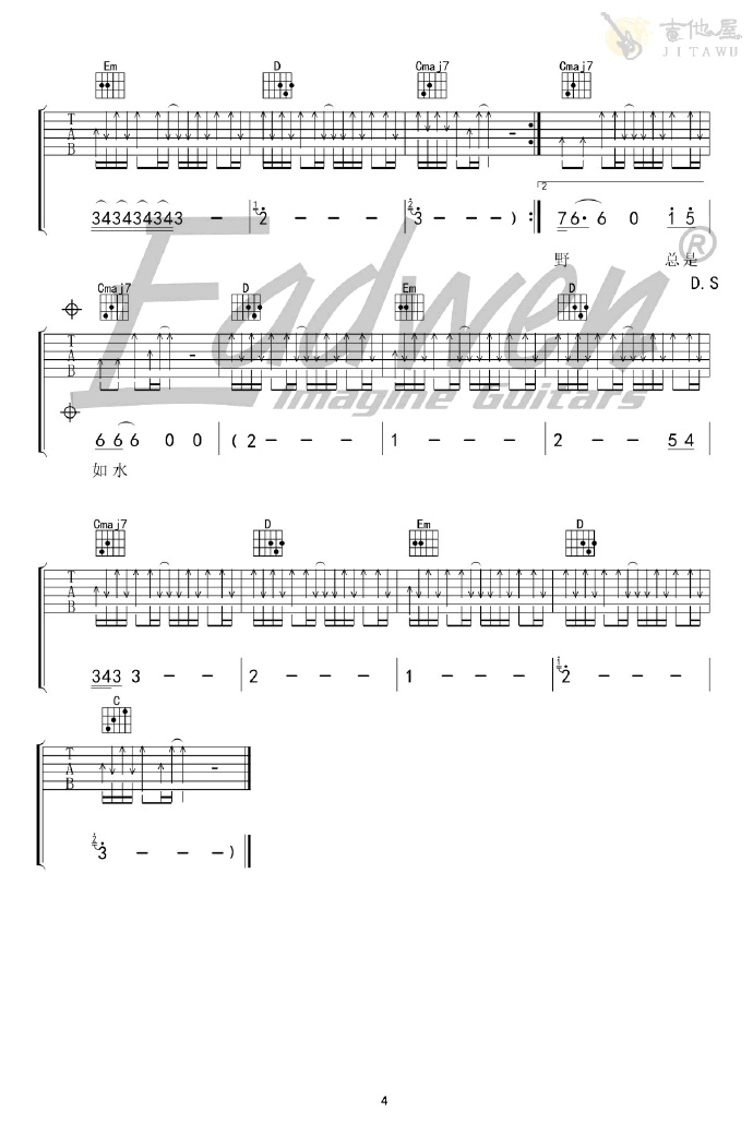 故乡吉他谱4-许巍