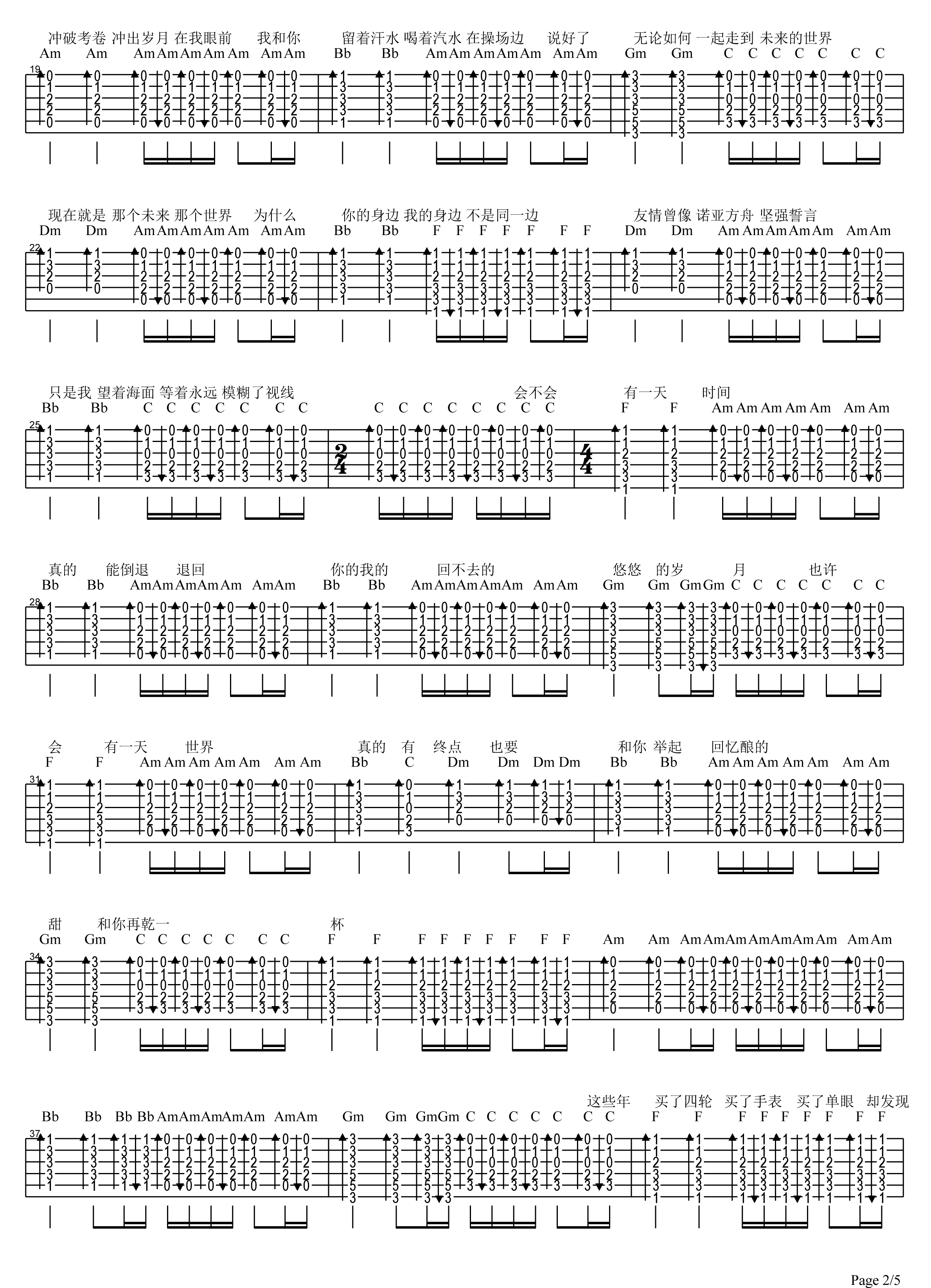 干杯吉他谱-2