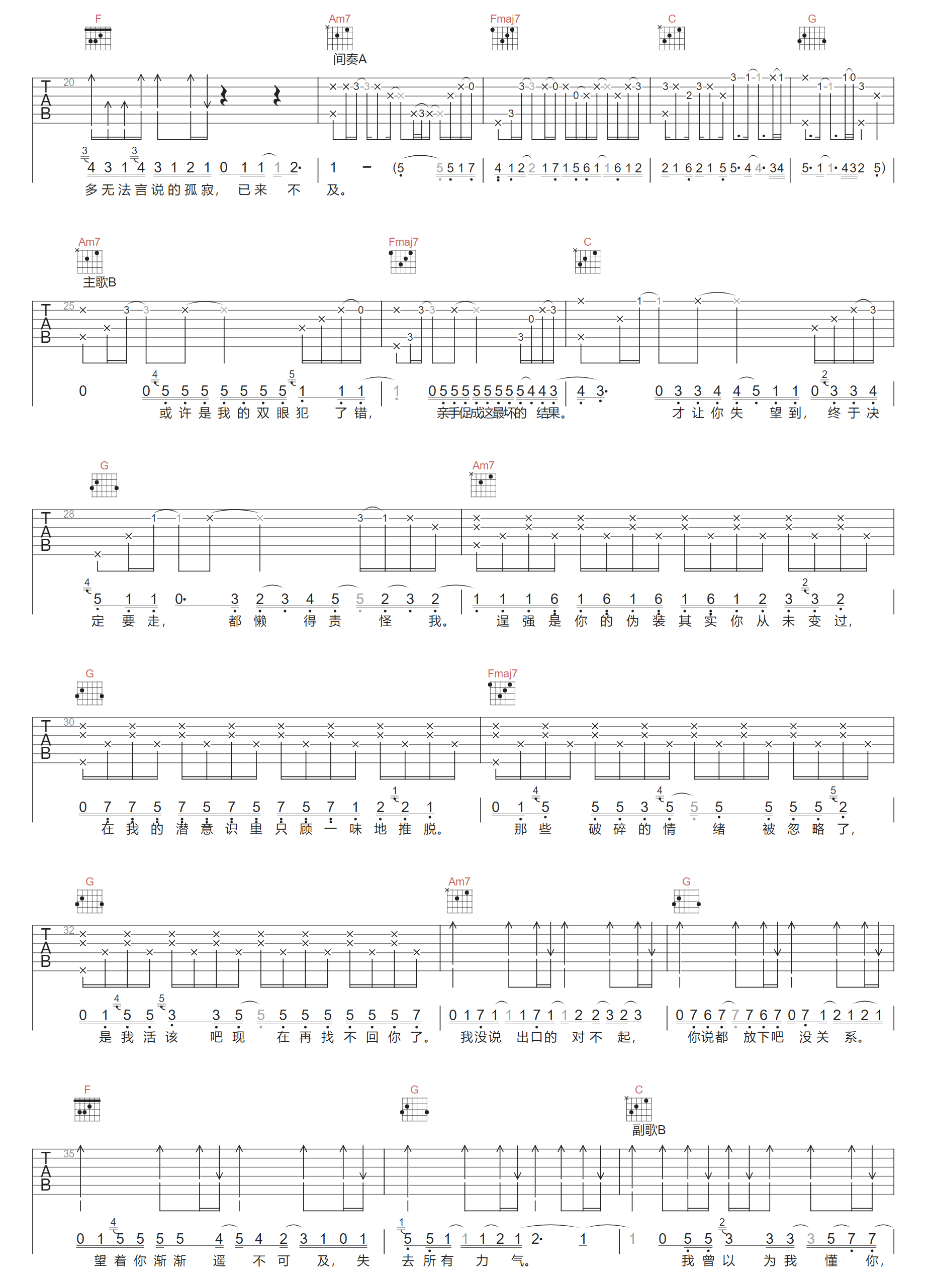 破译吉他谱2-程相