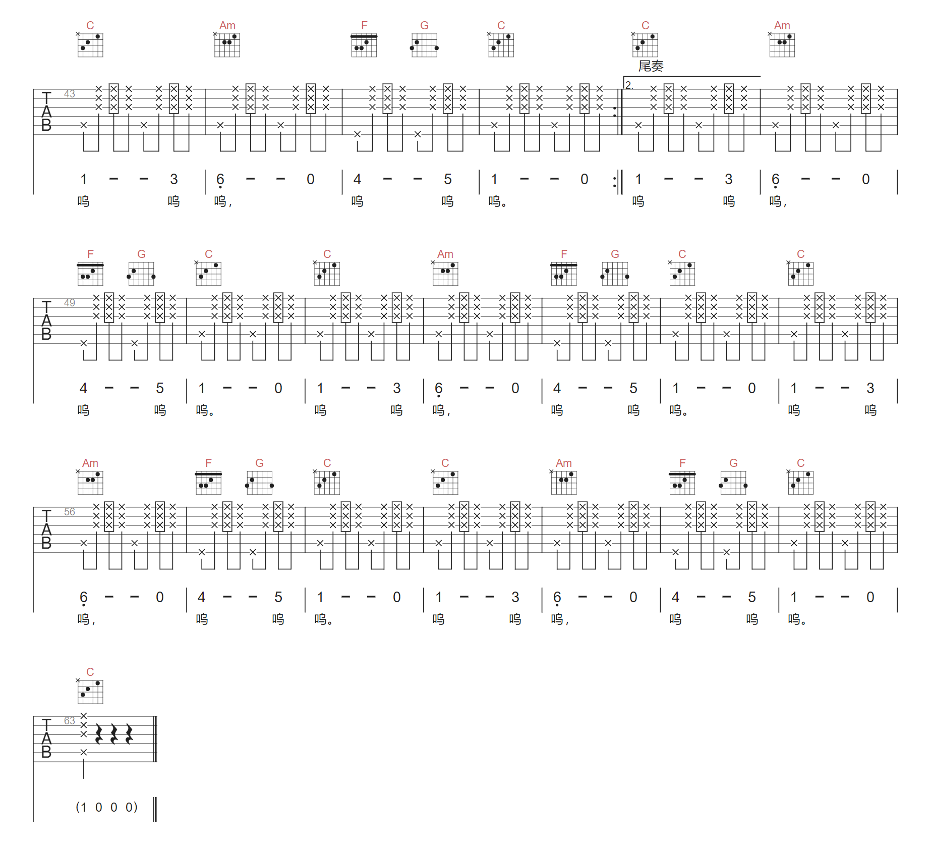 库里之歌吉他谱3-龙奔