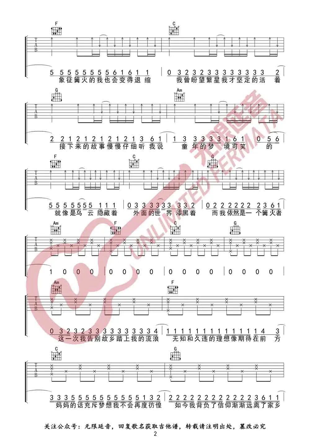 妈妈的话吉他谱2-Zyboy忠宇