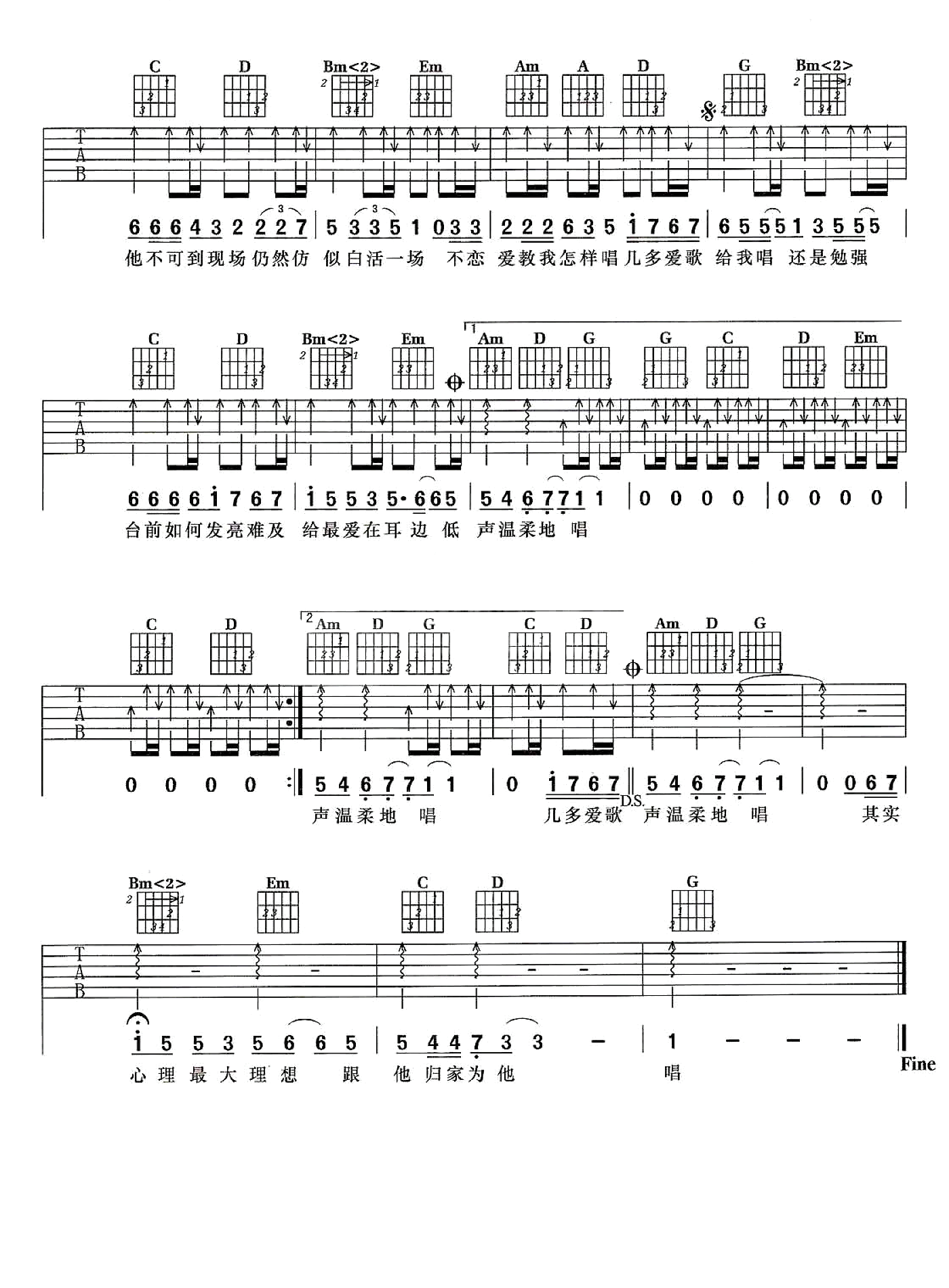 下一站天后吉他谱2-Twins