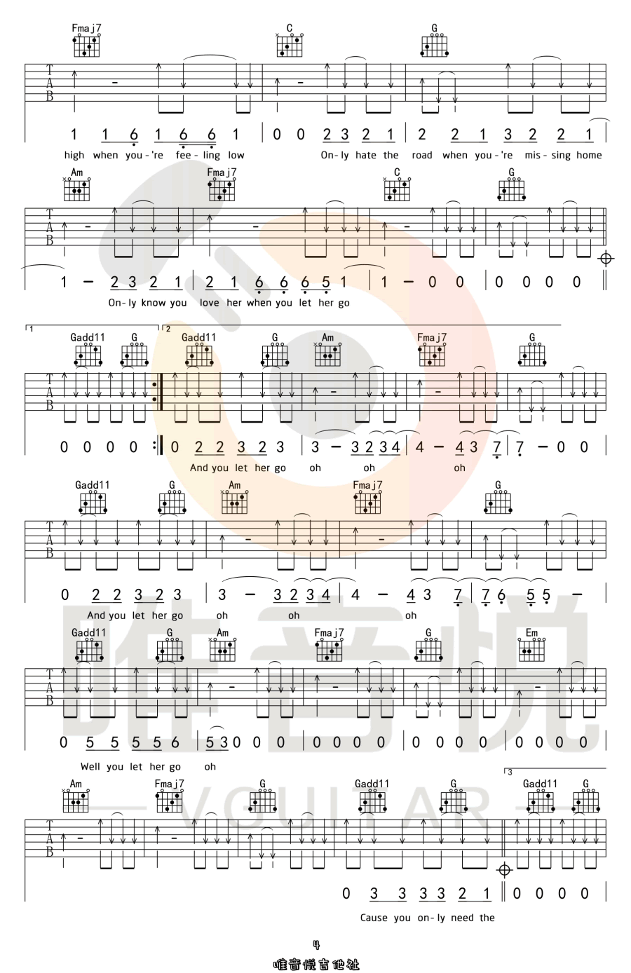 Let-Her-Go吉他谱4-Passenger