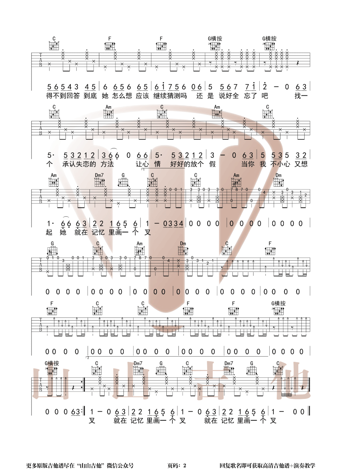 失恋阵线联盟吉他谱2-草蜢