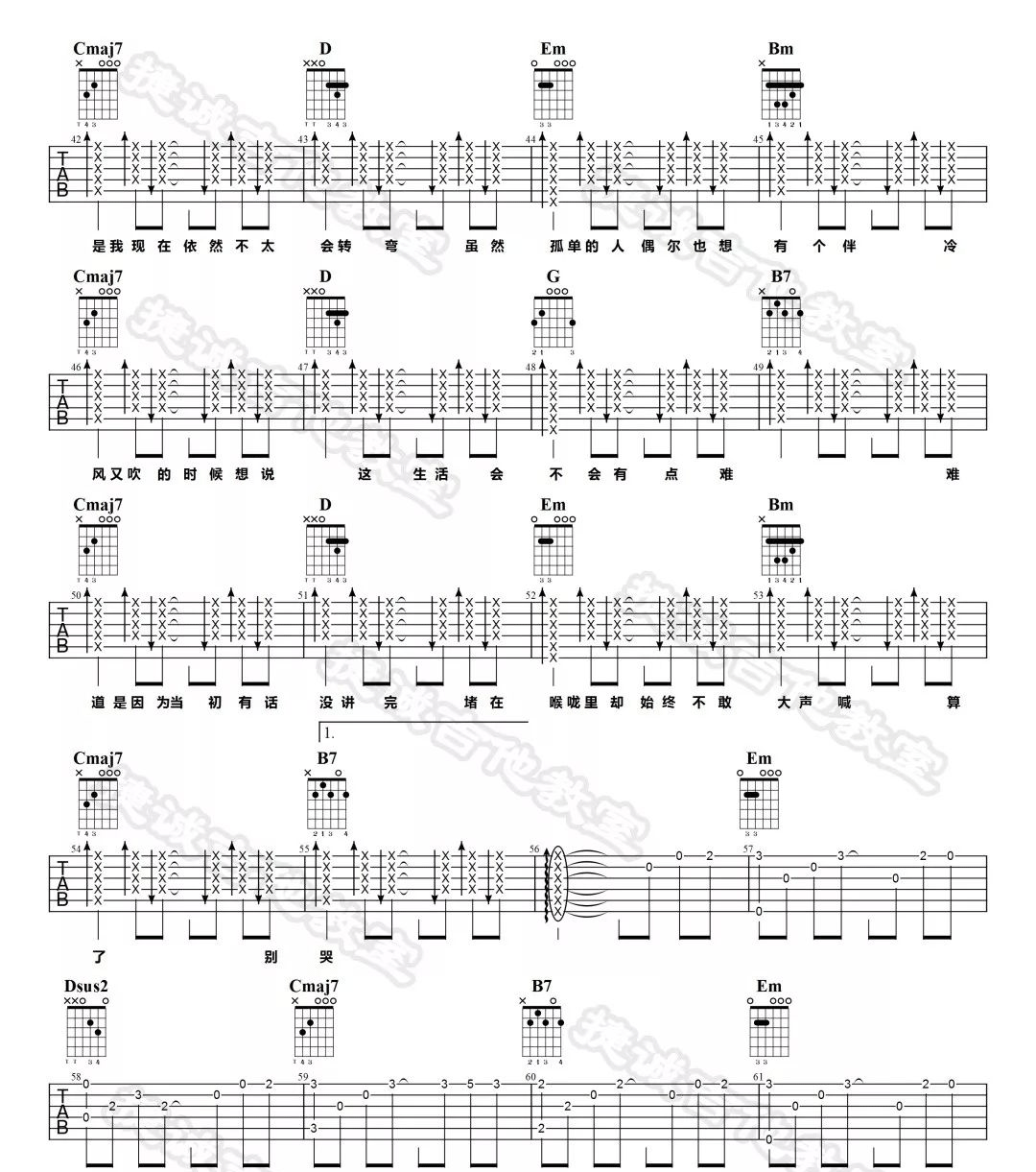 呓语吉他谱3-毛不易