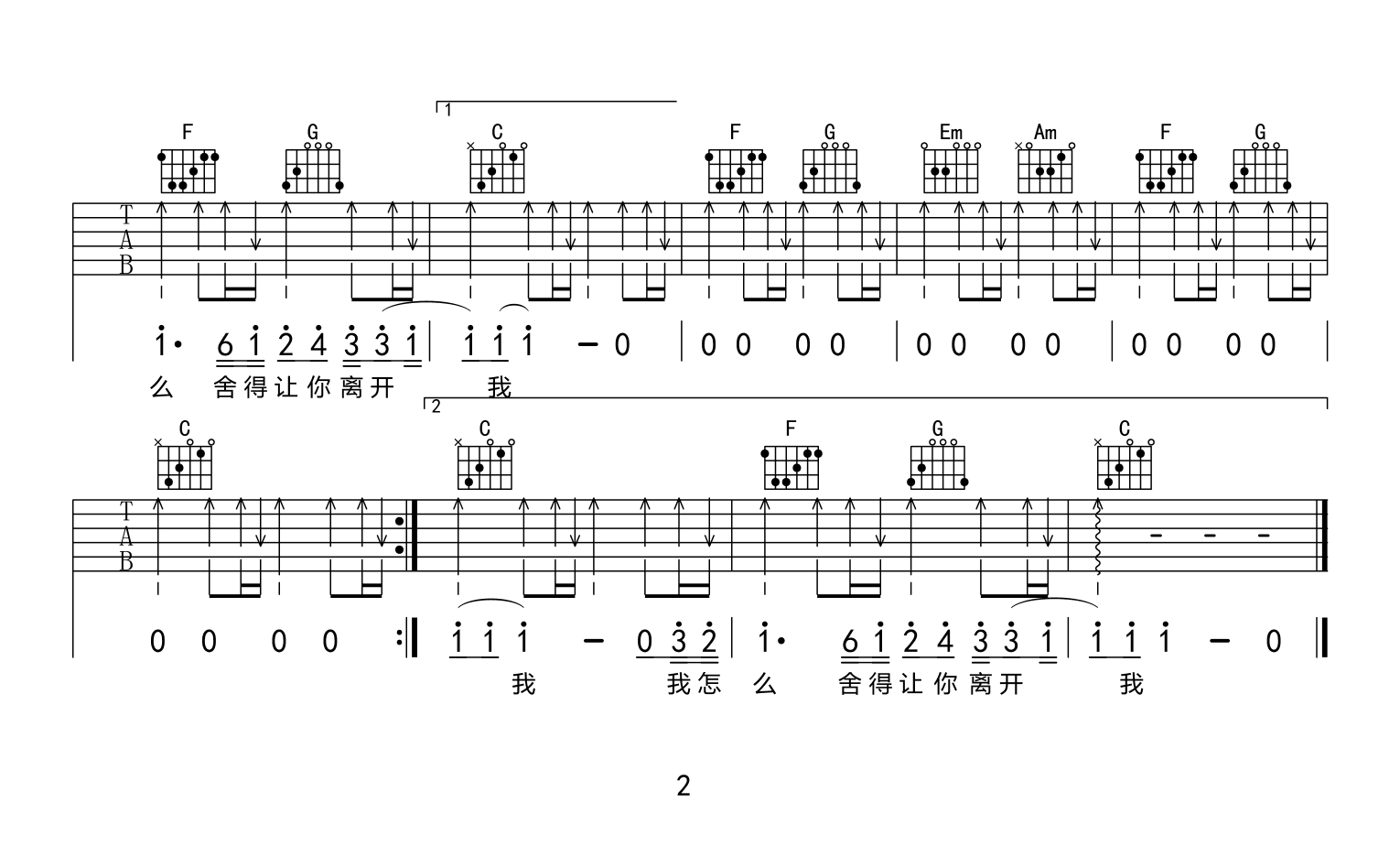 其实我真的真的爱你吉他谱2-王小帅