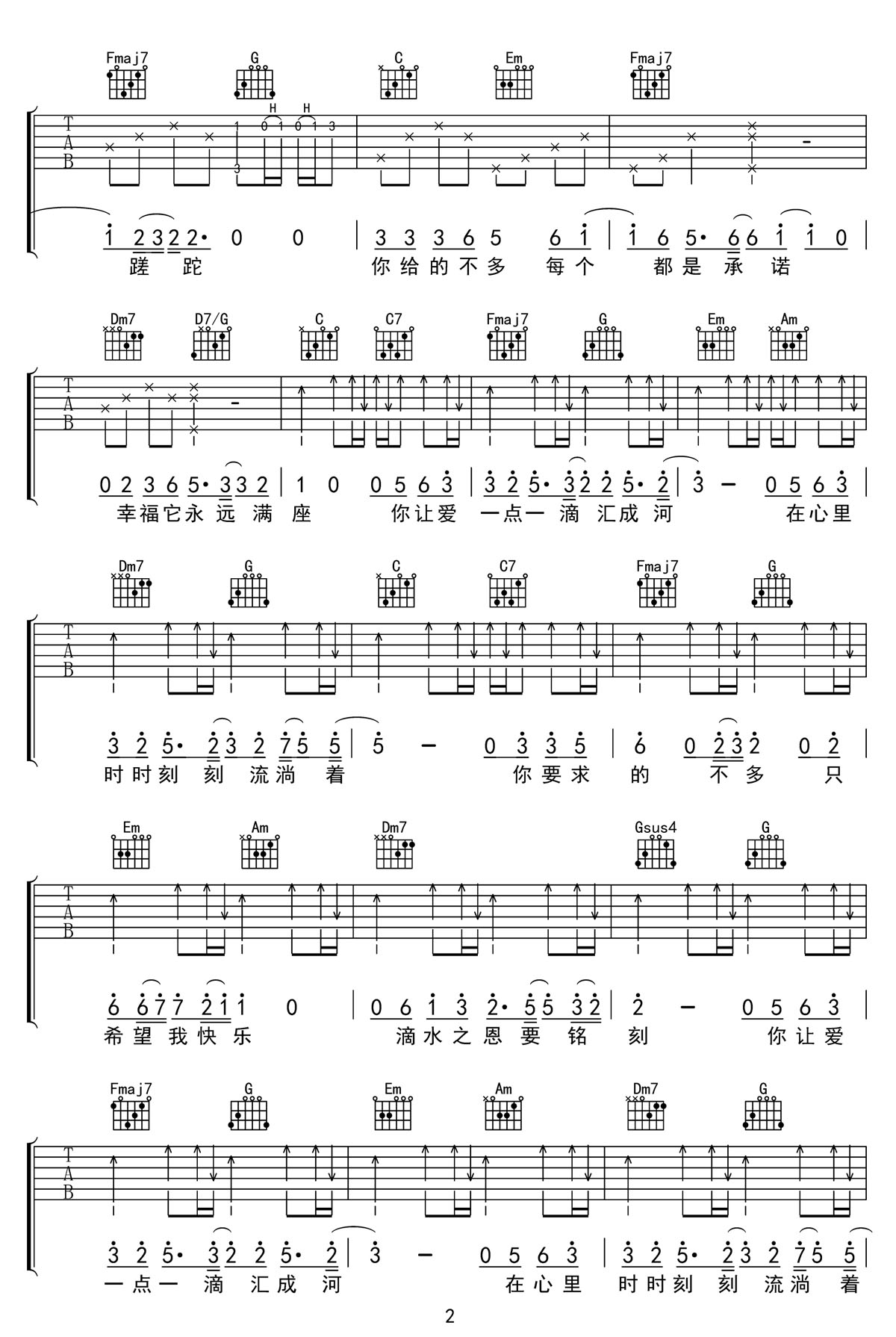 一点一滴吉他谱2-闭文思