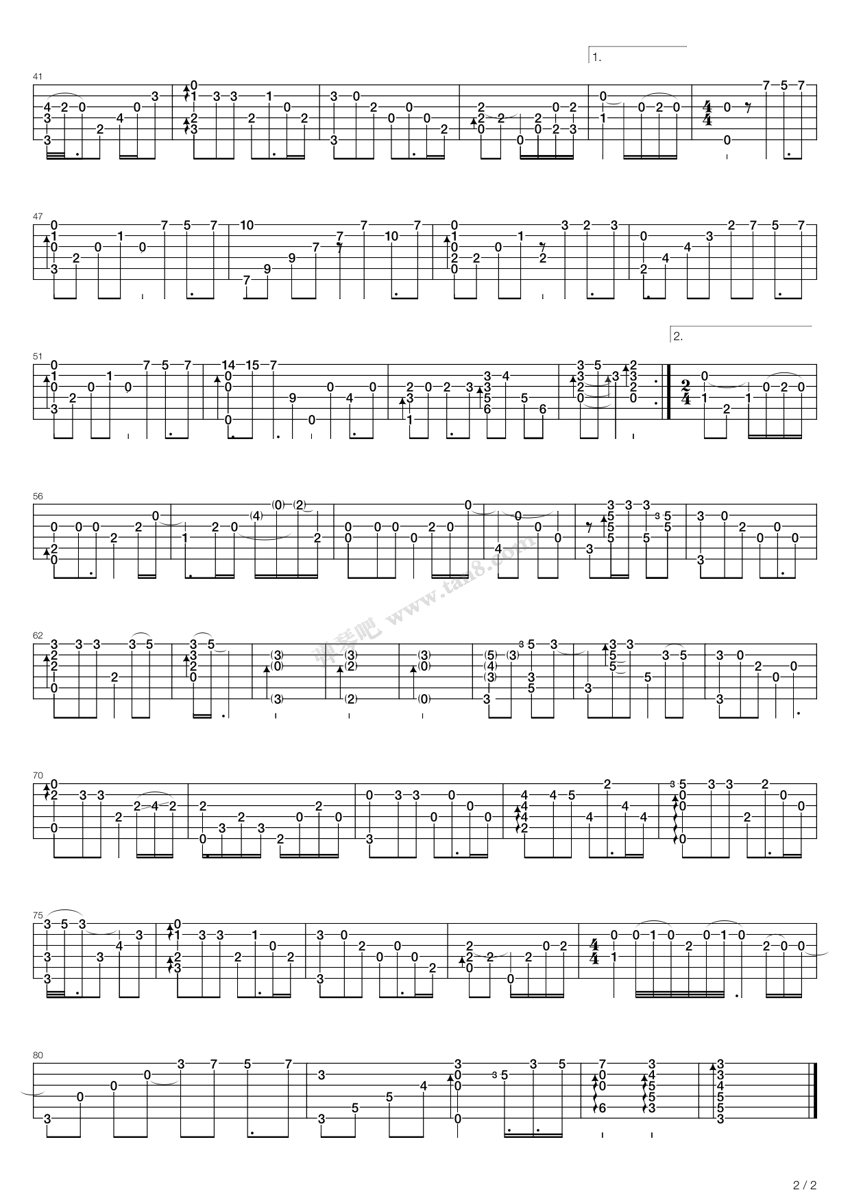 落叶归根吉他谱-2