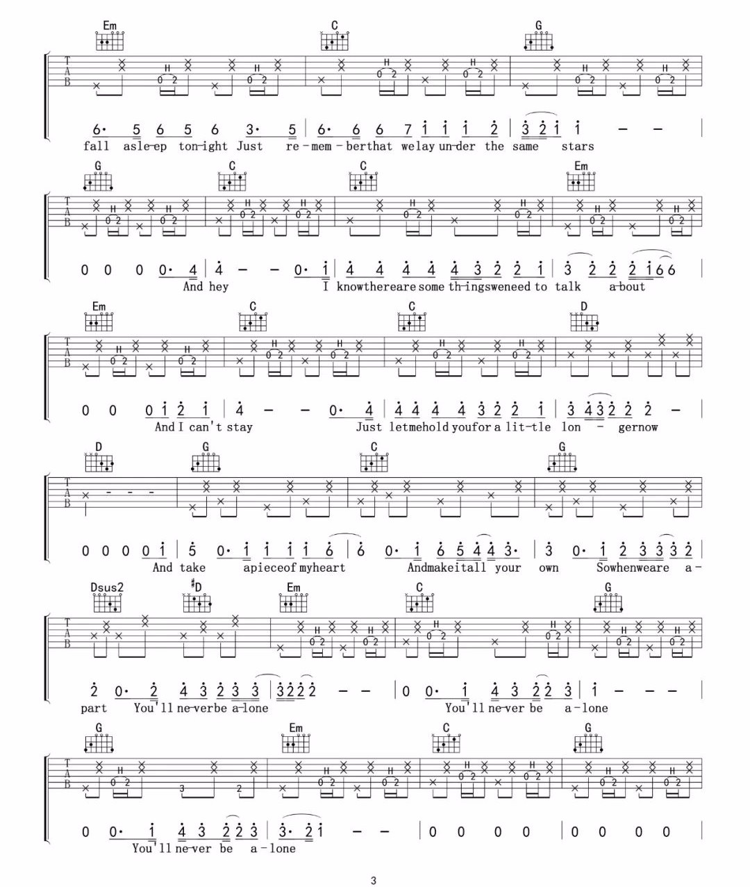 Never-Be-Alone吉他谱3-Shawn-Mendes