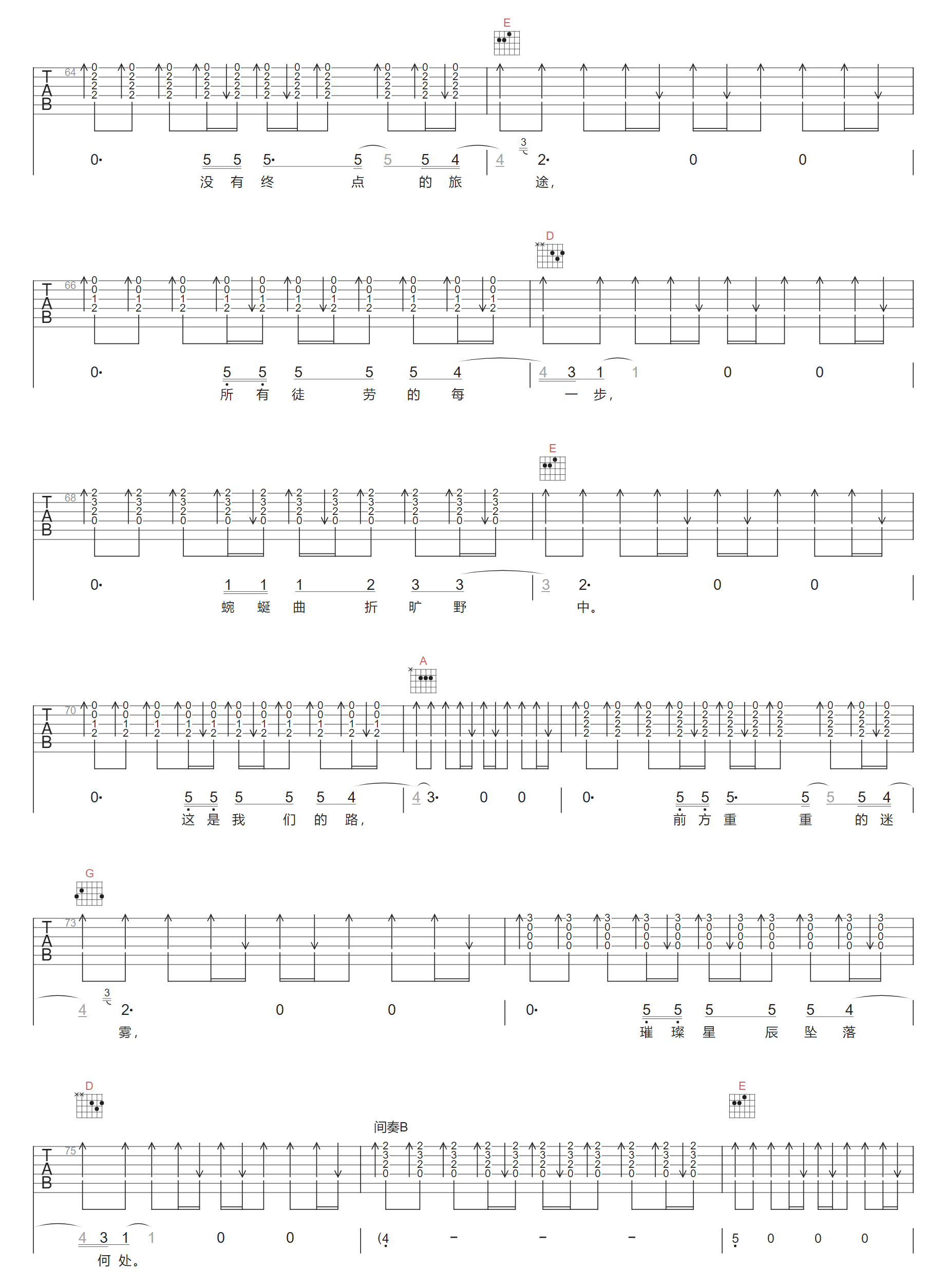 昨夜我飞向遥远的火星吉他谱4-声音玩具