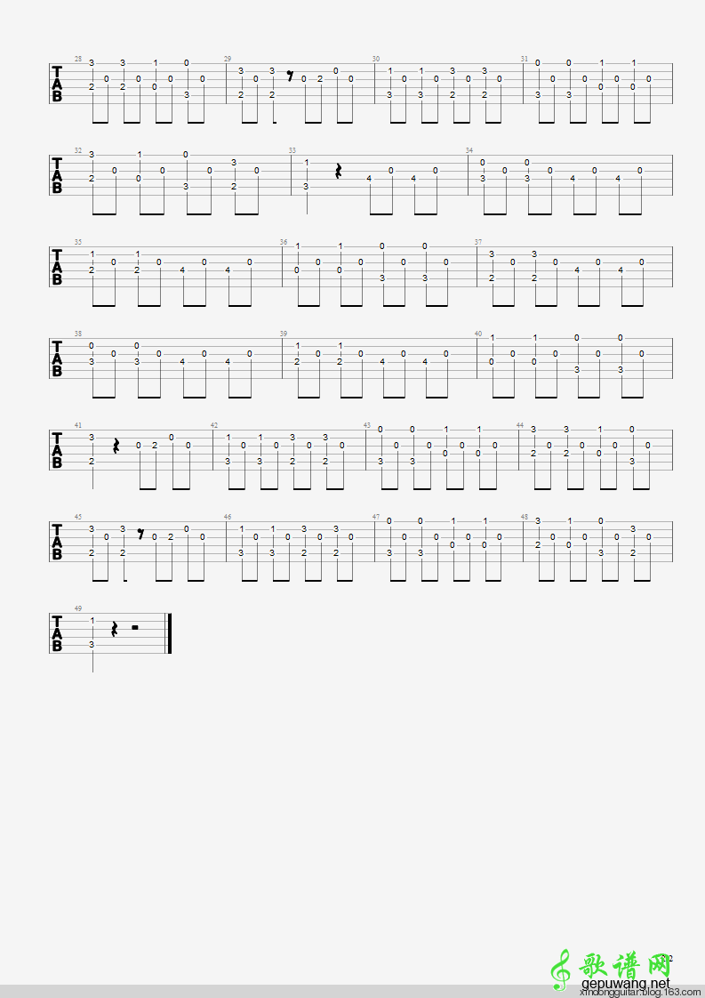 散步吉他谱-2