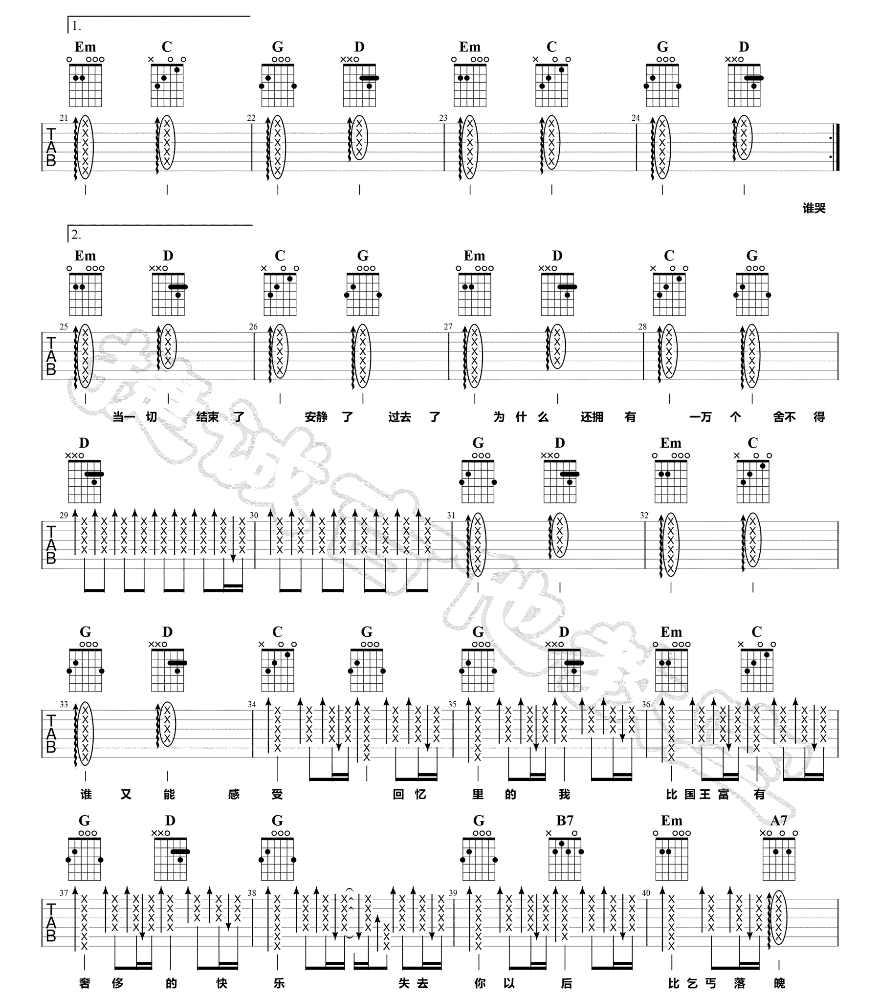 国王与乞丐吉他谱2-华晨宇