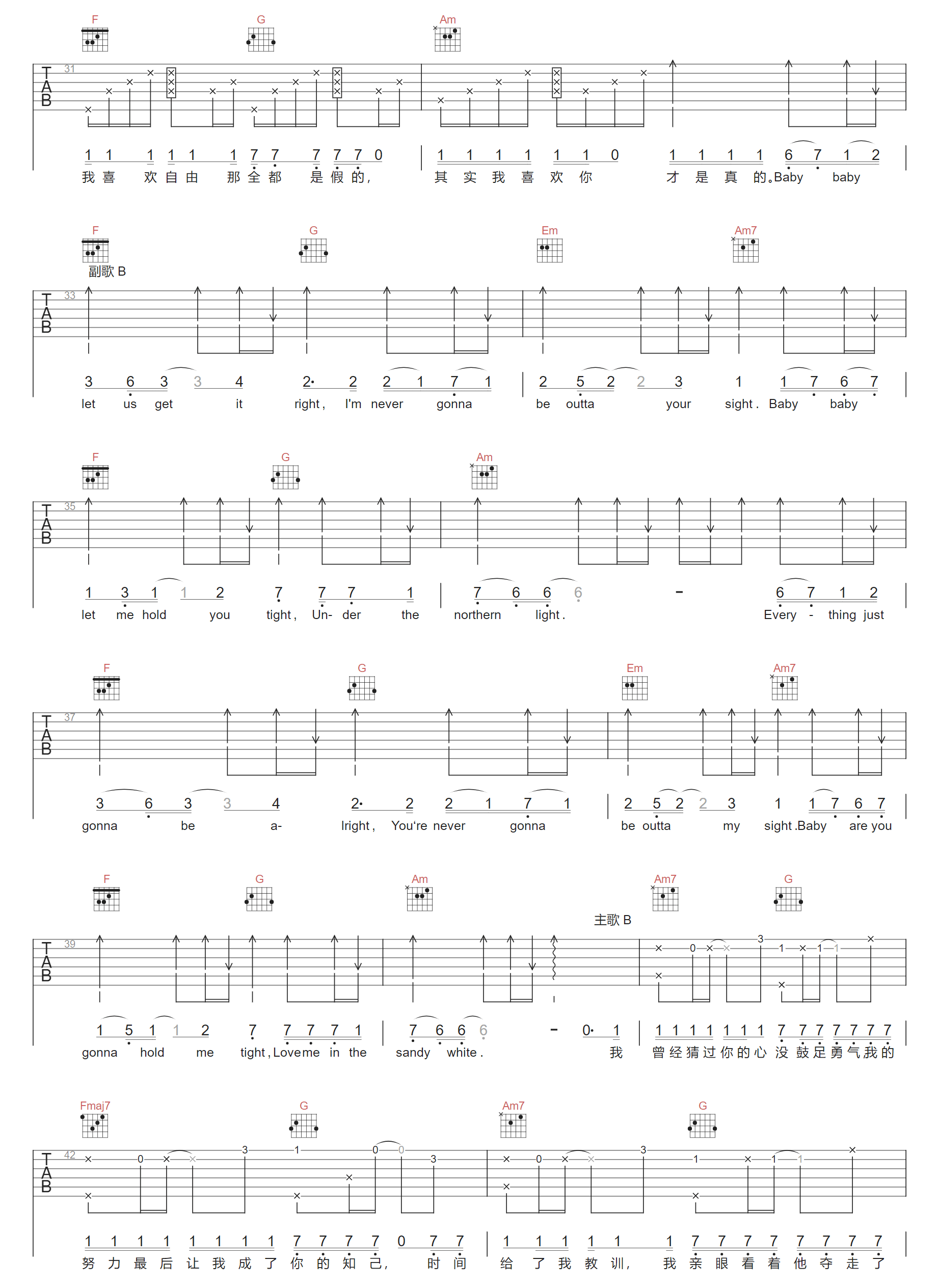 暗恋过结局呢吉他谱3-新街口组合