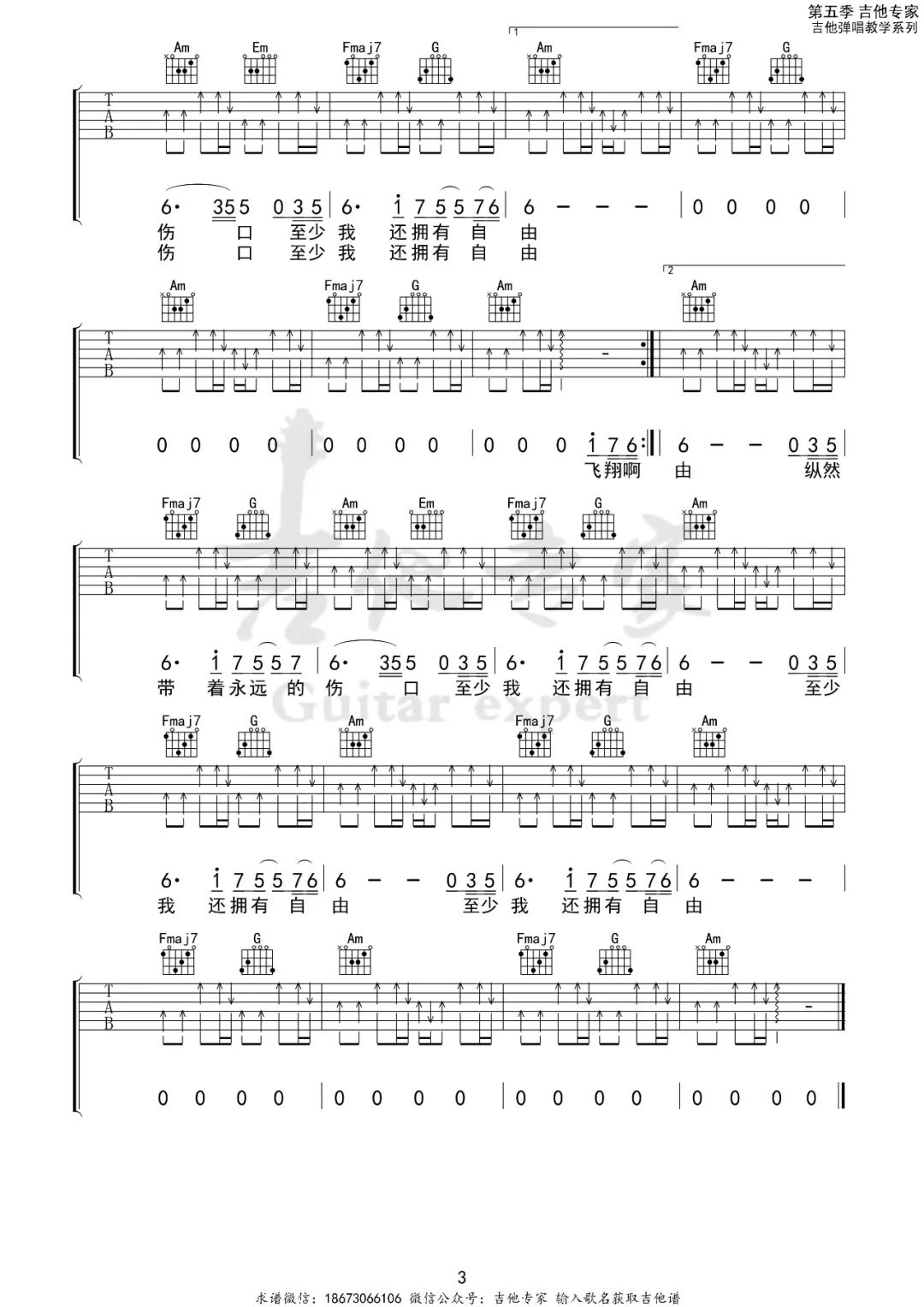 白鸽吉他谱3-伍佰