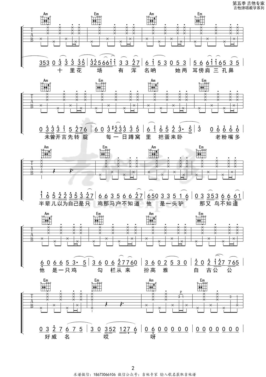 罗刹海市吉他谱2-刀郎