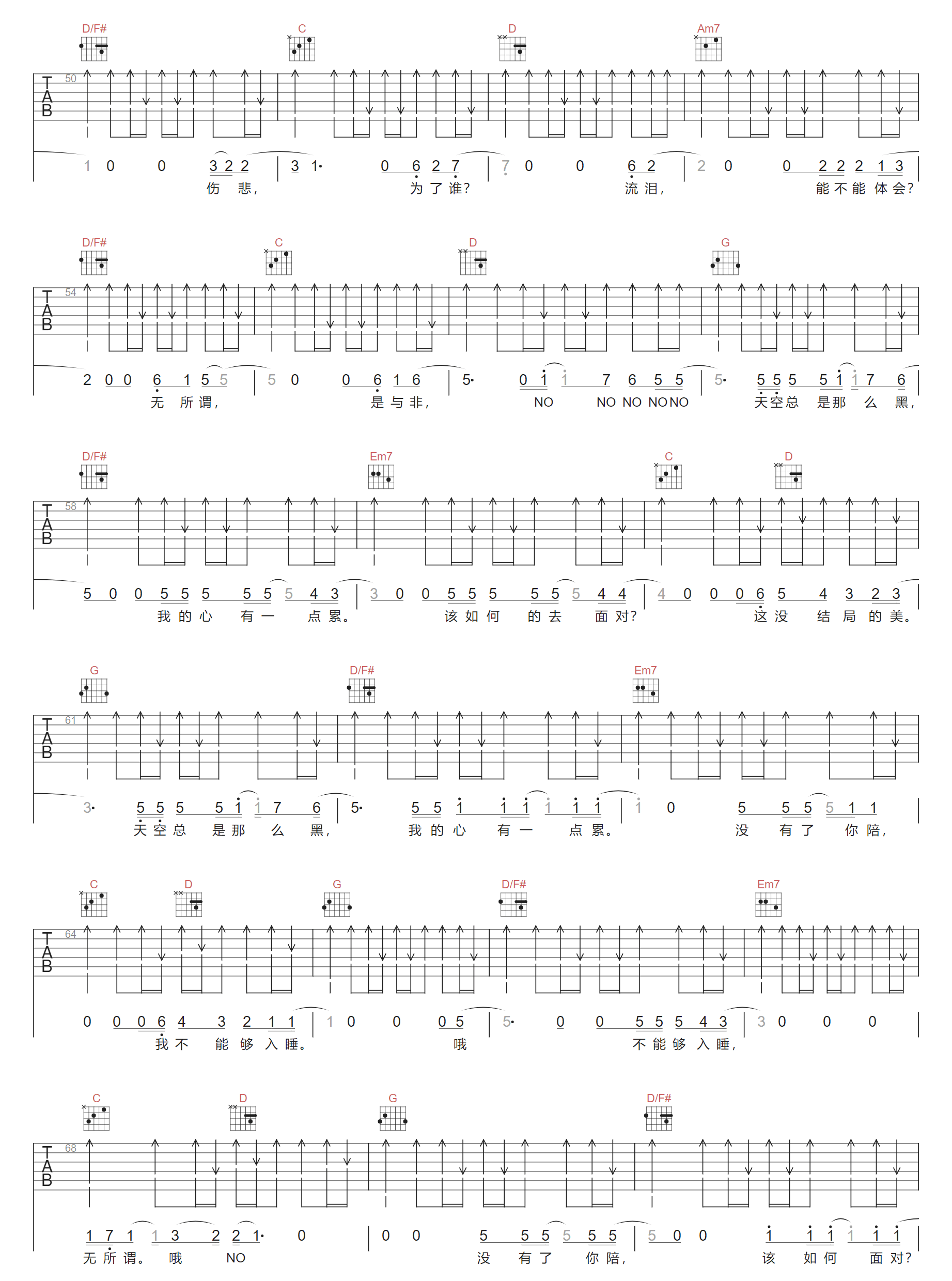 天空总是那么黑吉他谱3-迪克牛仔