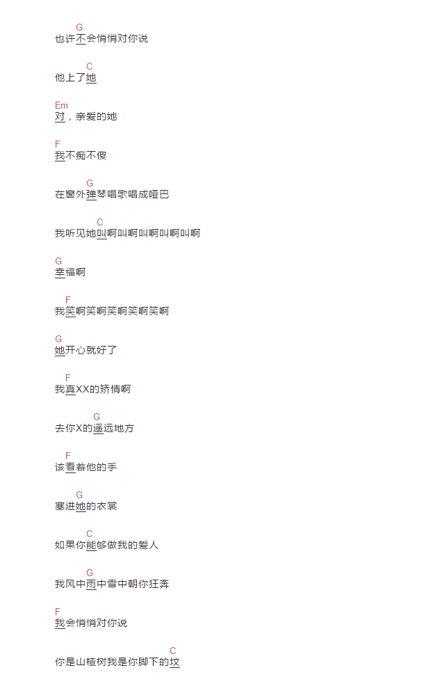 你是山楂树我是你脚下的坟吉他谱2-贺铭洋