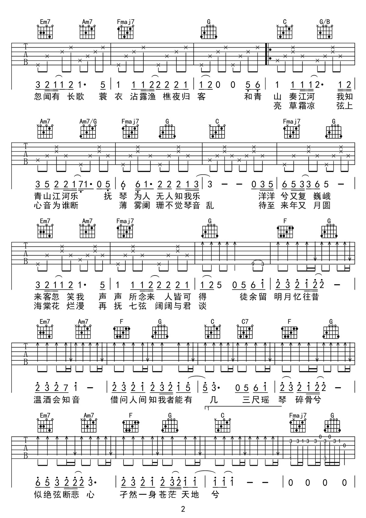 知我吉他谱2-国风堂