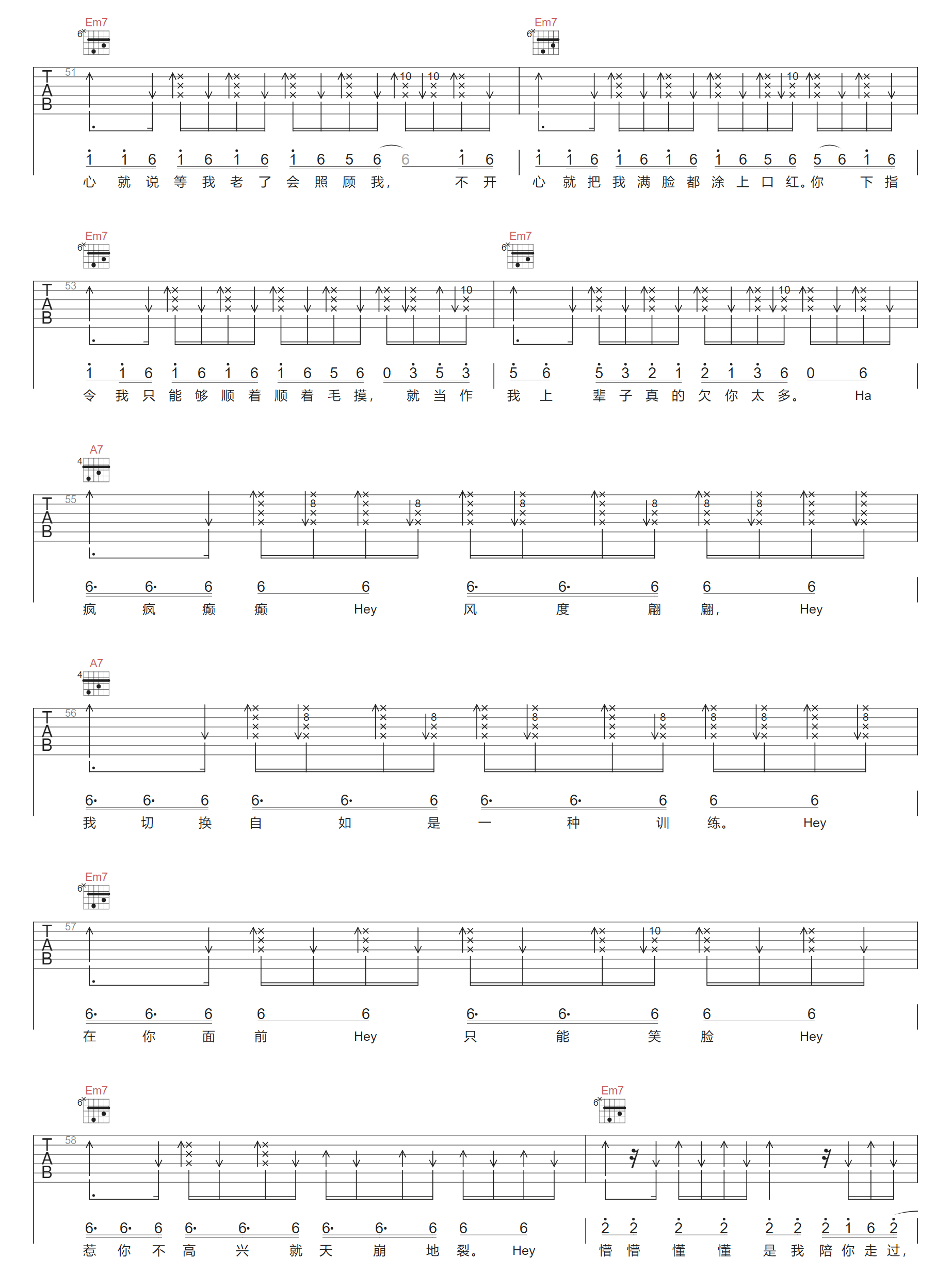 女儿殿下吉他谱5-周杰伦