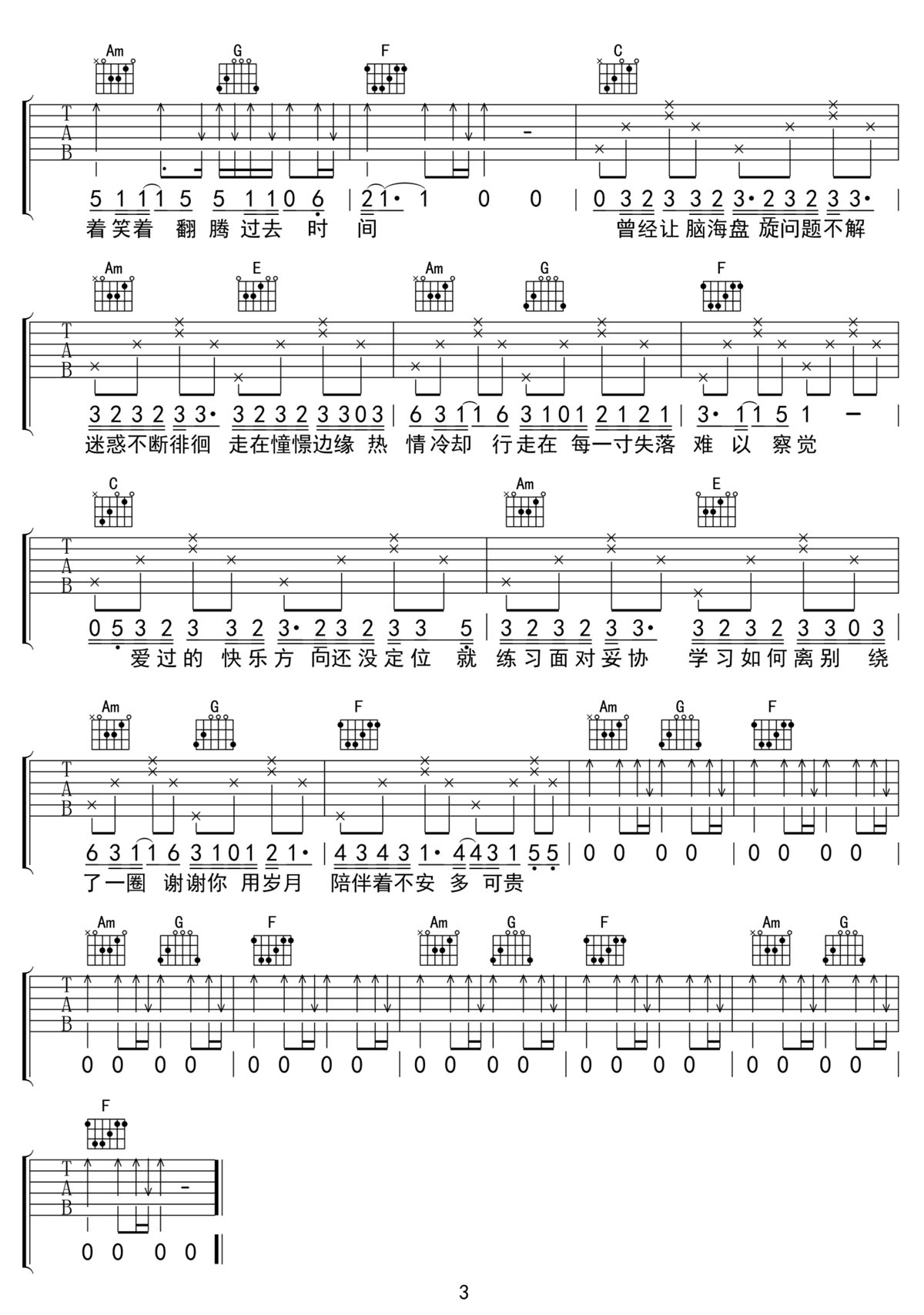 我的世界被你包围吉他谱3-周传雄